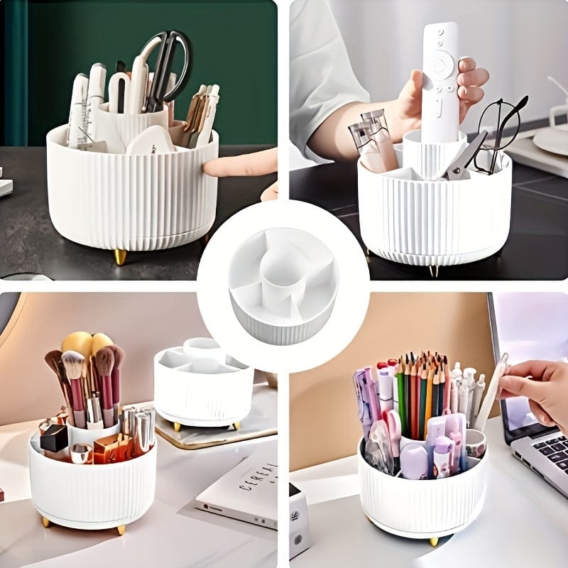 Pavoco Makeup-Organisationsprodukte Stilvoller Make Up Organizer für Damen drehbar Kunststoff 5 Fächer kompakt