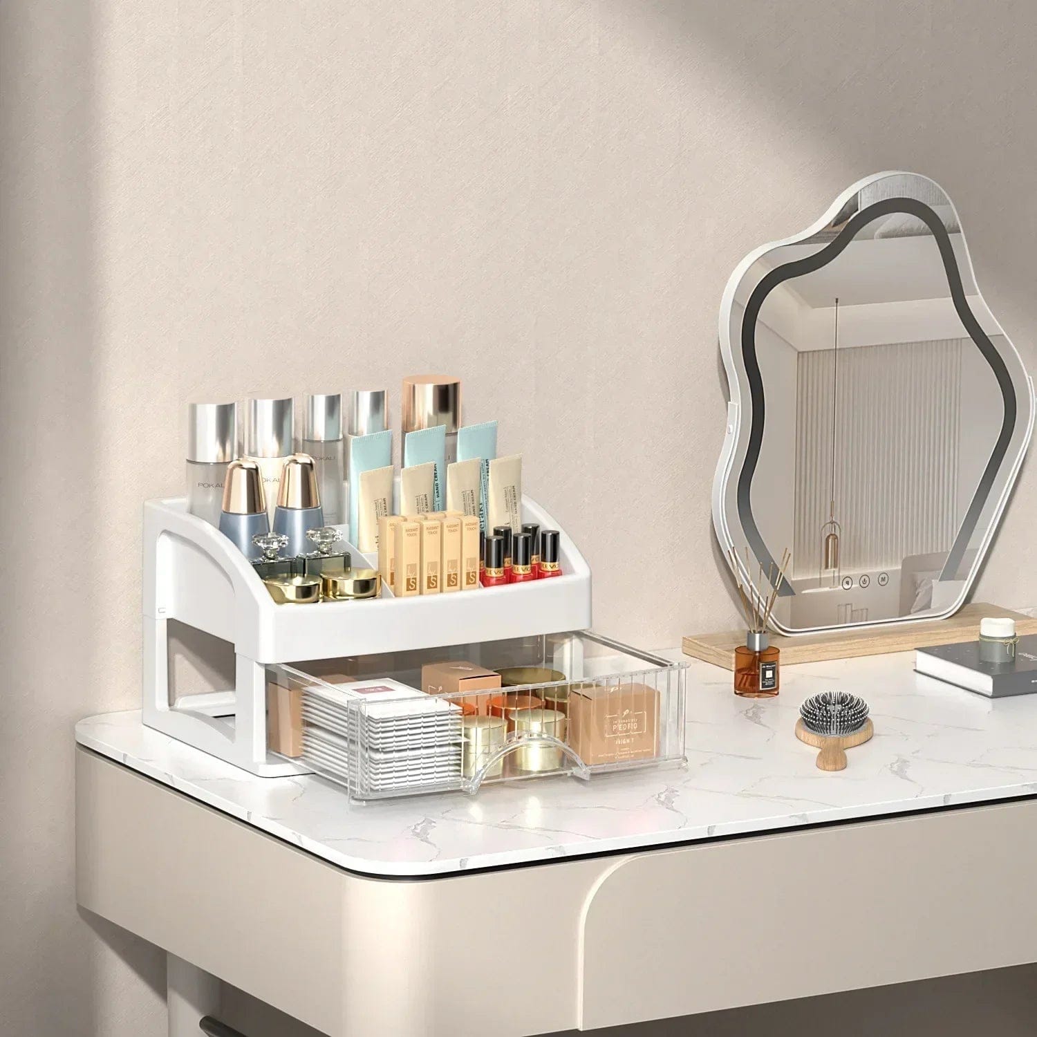 Pavoco Makeup-Organizer 1 Eleganter Make-up-Organizer für Damen transparent Acryl vielseitig