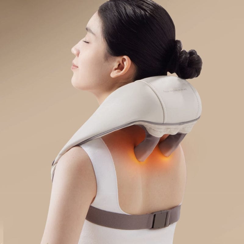 Pavoco Massagegeräte Off-white Therapeutisches Nackenmassagegerät für Erwachsene mit Wärme Shiatsu Funktion
