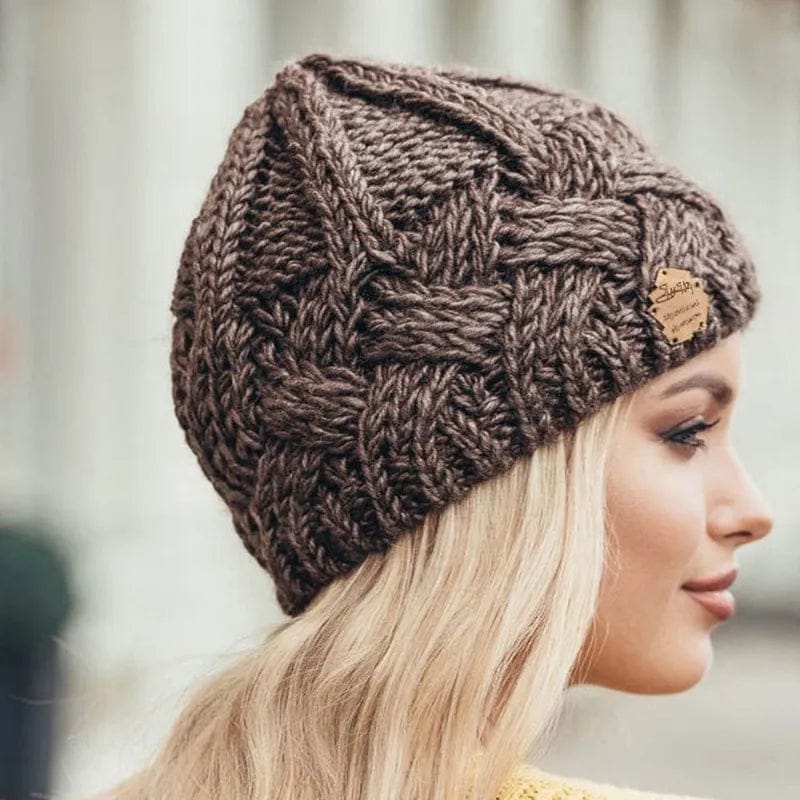 Pavoco Mützen Kaffee Weiche Strickmütze für Damen warm vielseitig Winter aus Wolle Baumwolle