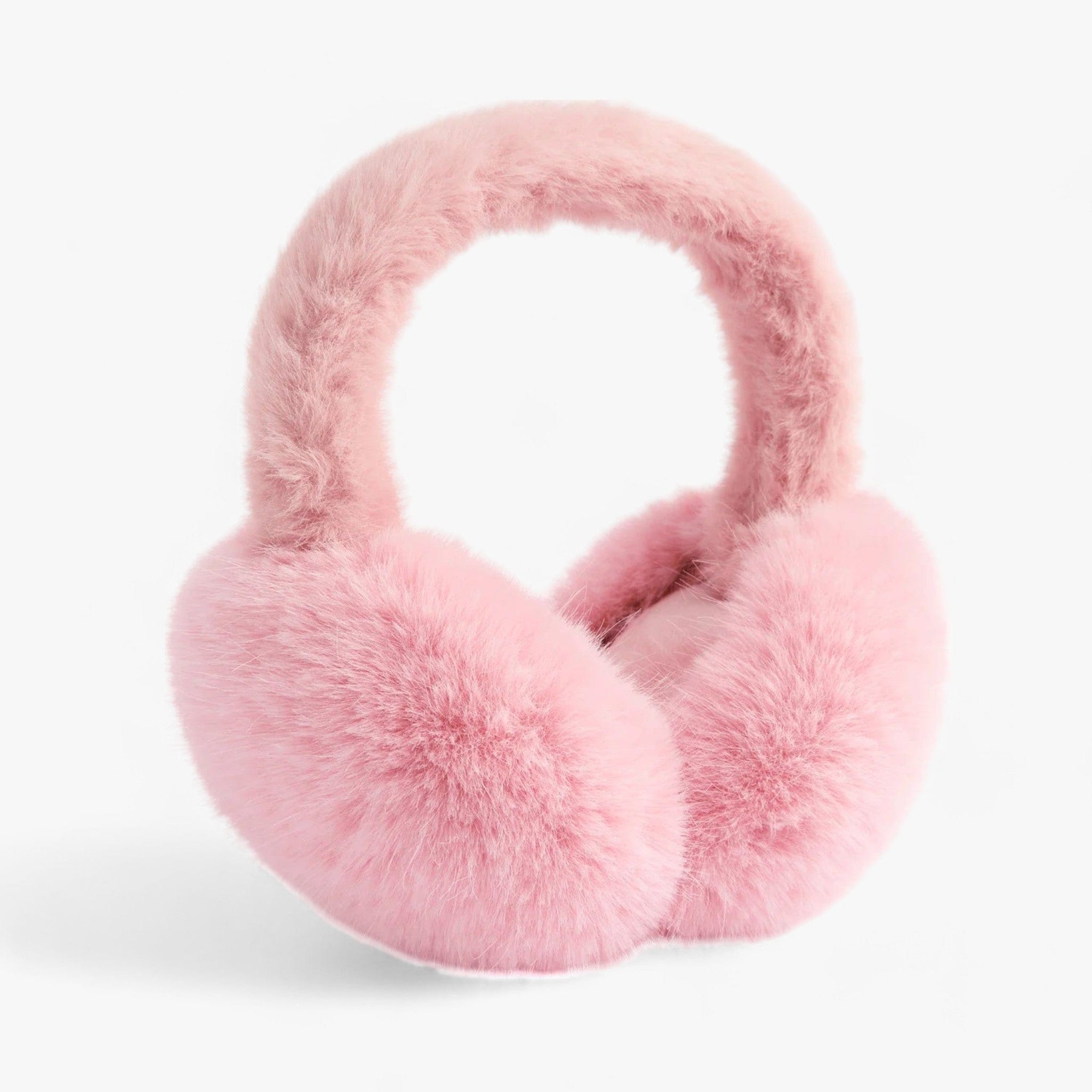 Pavoco Ohrenwärmer Rosa Langhaar Weiche Ohrwärmer für Damen Unisex aus Kunstfell zusammenklappbar winterlich