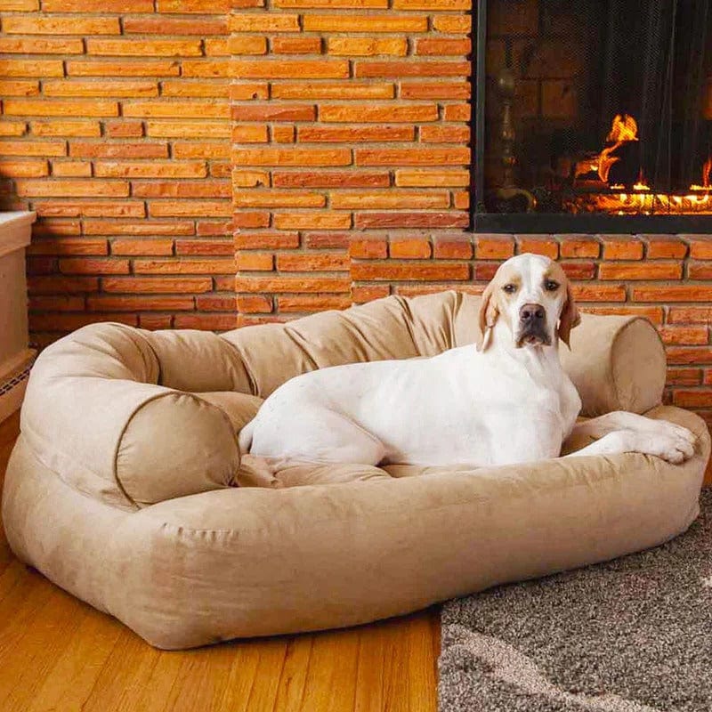 Pavoco Orthopädische Hundebetten Creme Orthopädisches Hundesofa für Hunde gepolstert mit erhöhten Kanten langlebig pflegeleicht