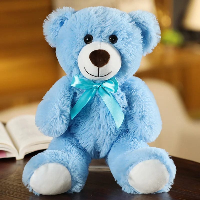 Pavoco Plüschtiere 35cm / Blau Stilvoller Teddybär für Kinder weich mit Fliege hochwertig kuschelig