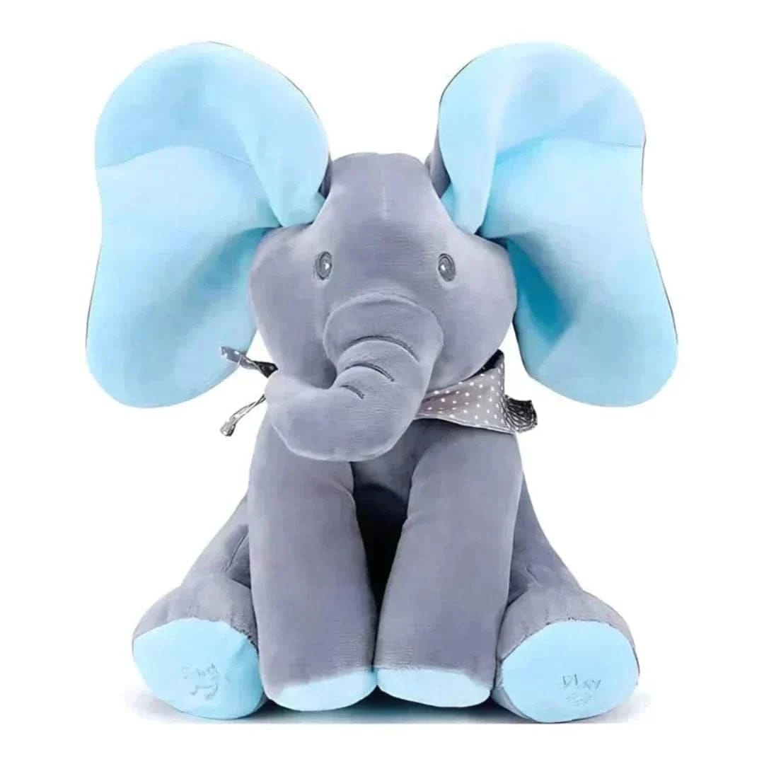 Pavoco Plüschtiere Blau Interaktiver Baby-Elefant für Kleinkinder weich mit Spiel- und Sprachfunktion
