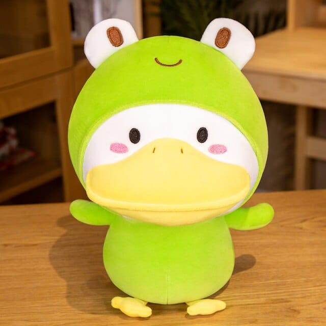 Pavoco Plüschtiere Frosch Lustige Plüschente für Kinder einzigartig weich Cosplay Geschenk