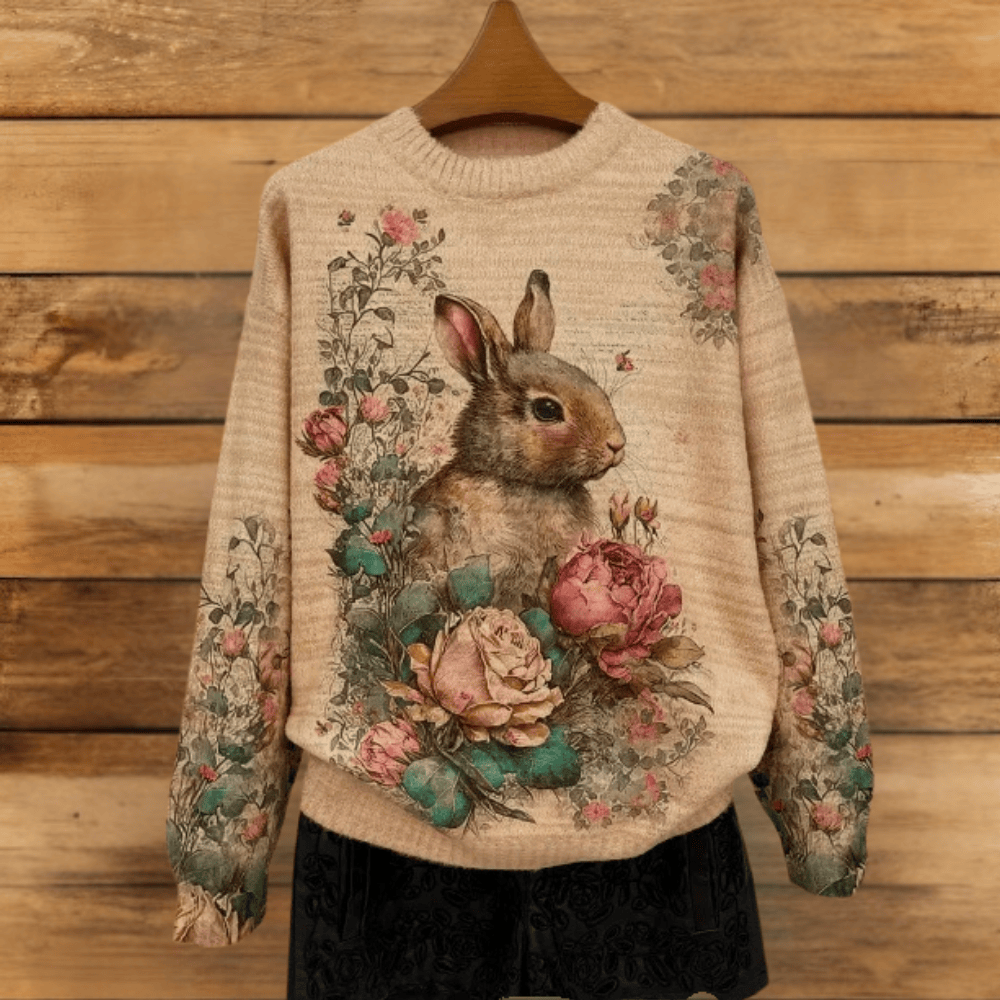 Pavoco Pullover Braun / S Lustiger Weihnachtspullover für Damen bequem mit Katzenmotiv Winter