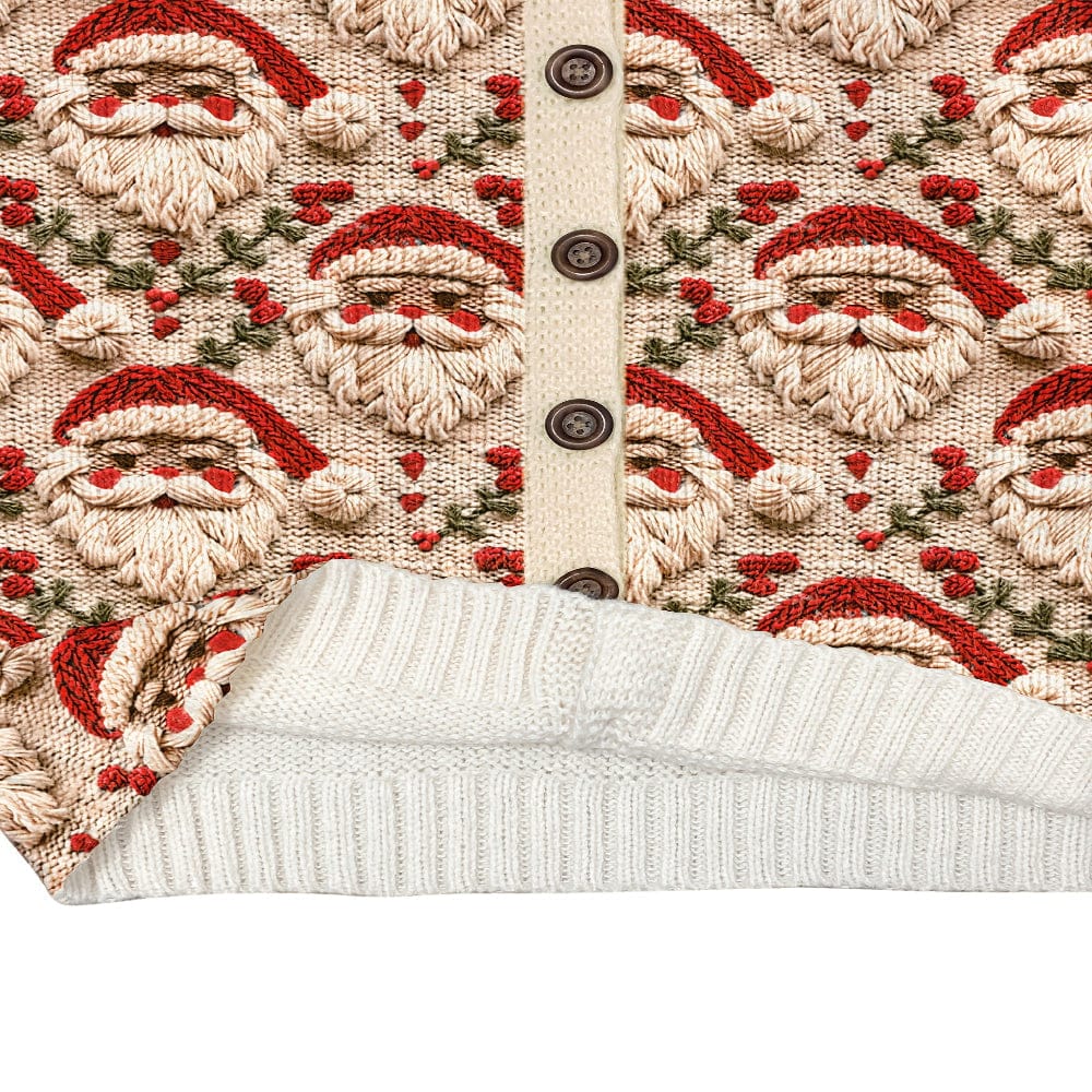 Pavoco Pullover Festliche Strickjacke für Damen mit Weihnachtsmannmuster bequem warm