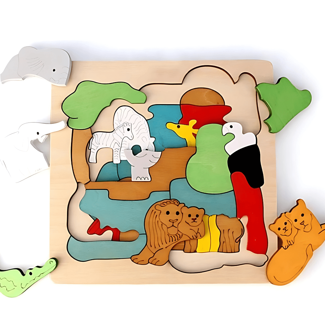 Pavoco Puzzles Default Kreatives Holzpuzzle für Kinder ab 2 Jahren lehrreich umweltfreundlich bunt