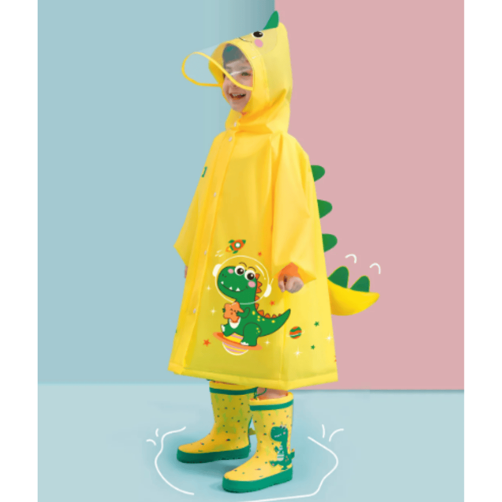 Pavoco Regenbekleidung Gelb / S Bunte Kinderjacke leicht faltbar wasserdicht mit Tiermuster für Spiel und Spaß