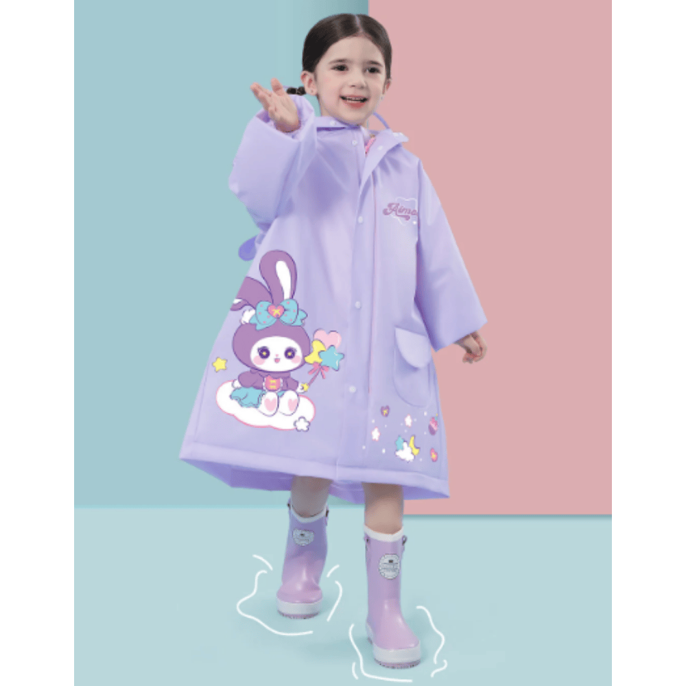 Pavoco Regenbekleidung Lila / S Bunte Kinderjacke leicht faltbar wasserdicht mit Tiermuster für Spiel und Spaß