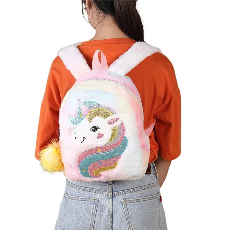 Pavoco Rucksäcke Einhorn | niedlicher Plüsch-Rucksack für Kinder leicht