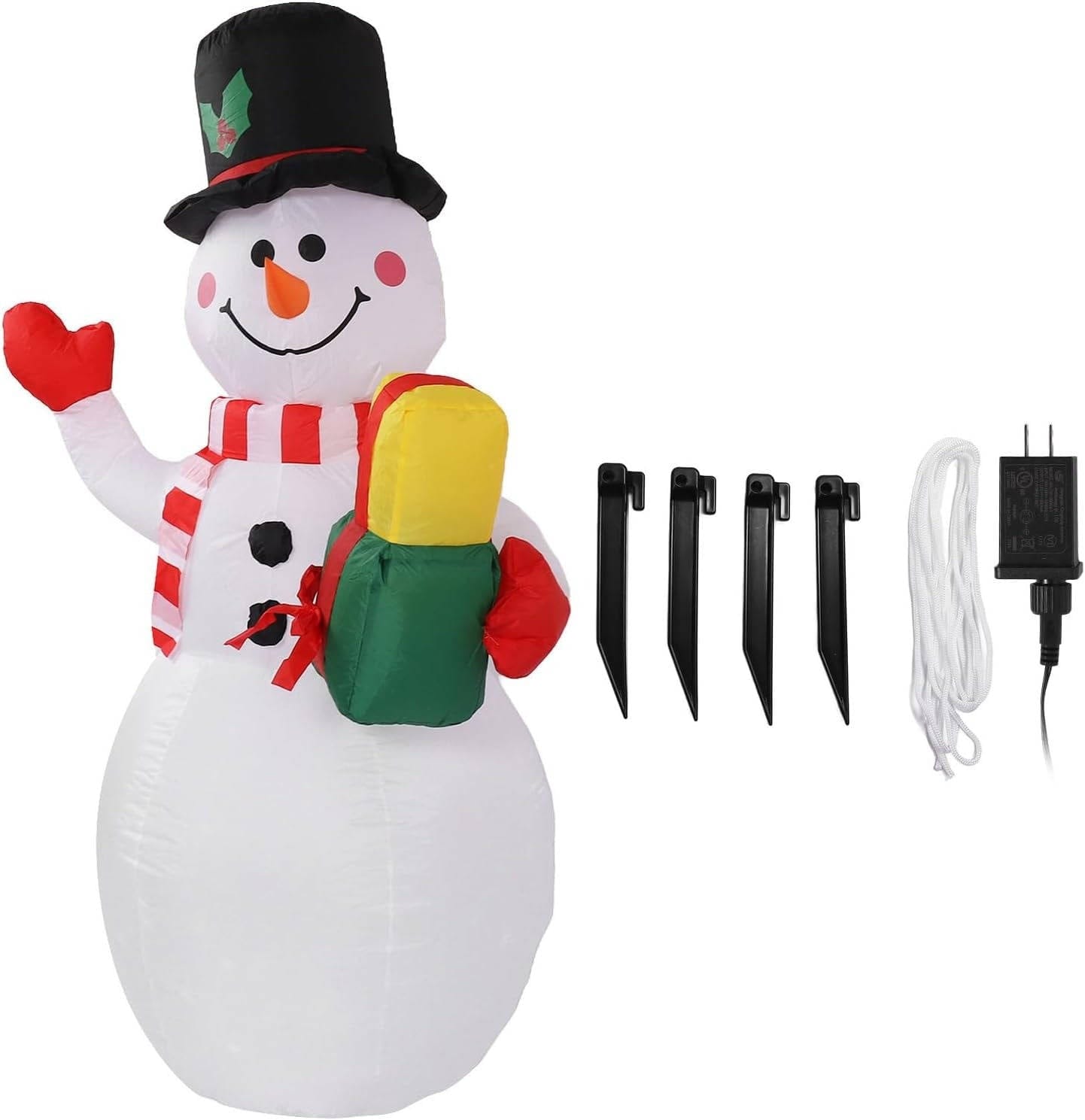 Pavoco Saisonale Dekoration Default Wetterfester Aufblasbarer Schneemann für Außen Weihnachtsdekoration mit LED-Lichtern