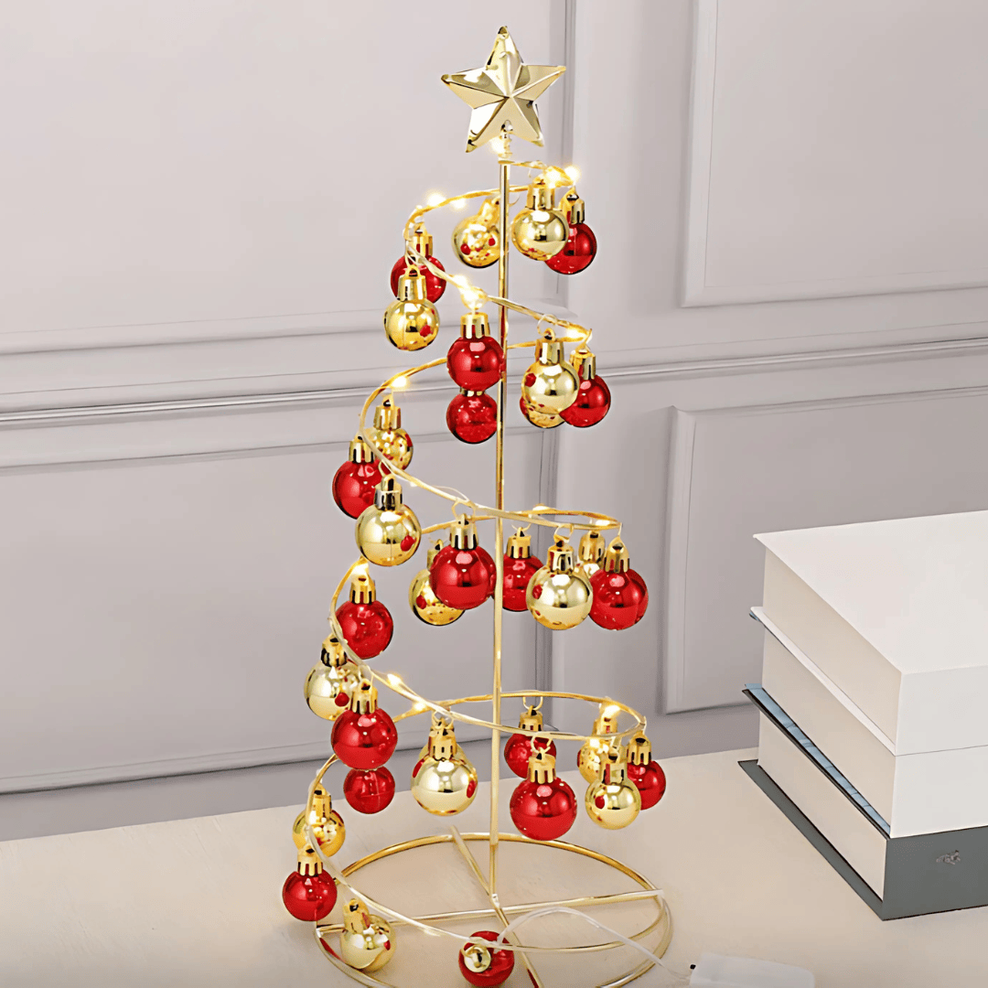 Pavoco Saisonale Dekorationen Default Eleganter Tisch Weihnachtsbaum kompakt mit goldenen Ornamenten Weihnachten