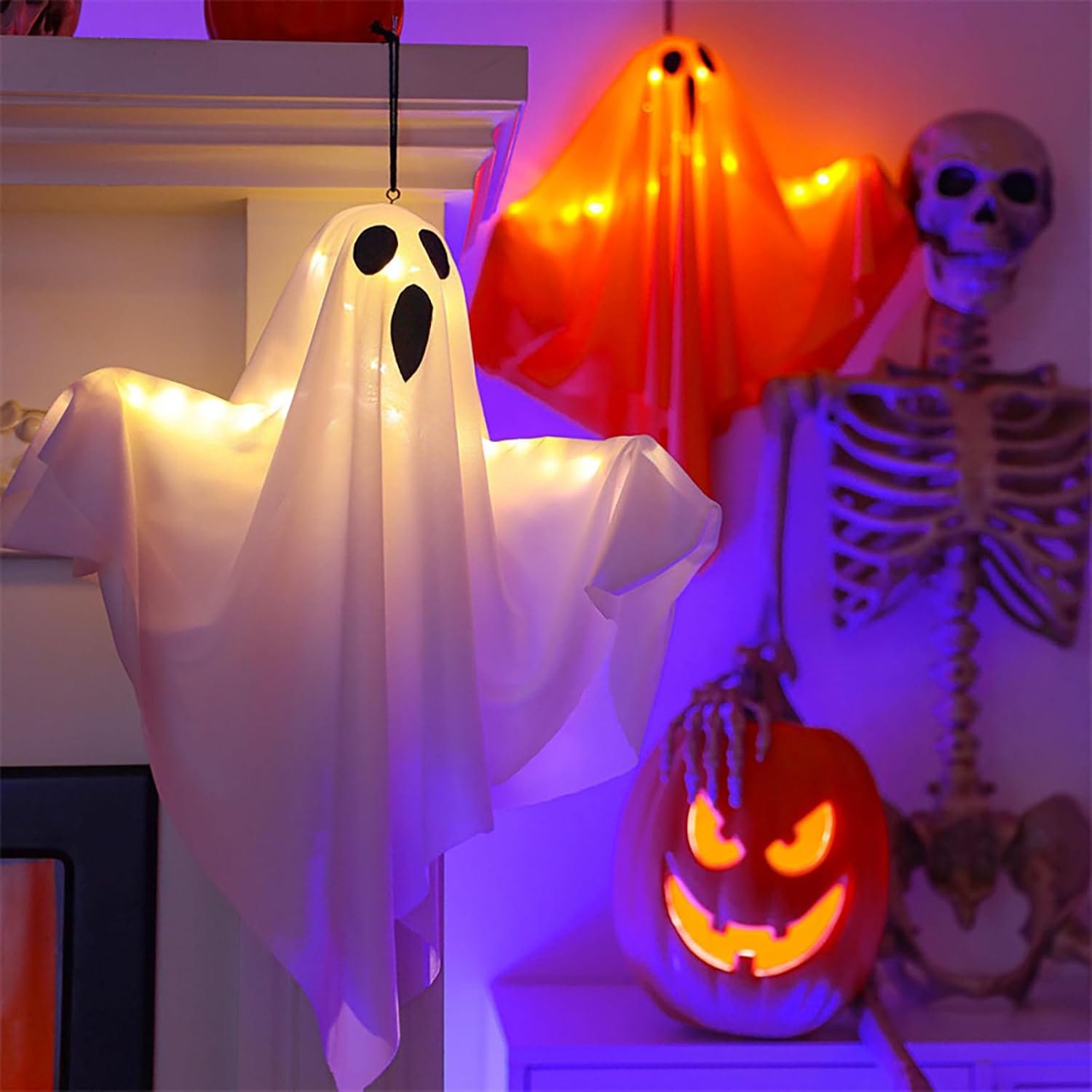 Pavoco Saisonale Dekorationen Gruselige Stoffgeister für Halloween Deko hängend