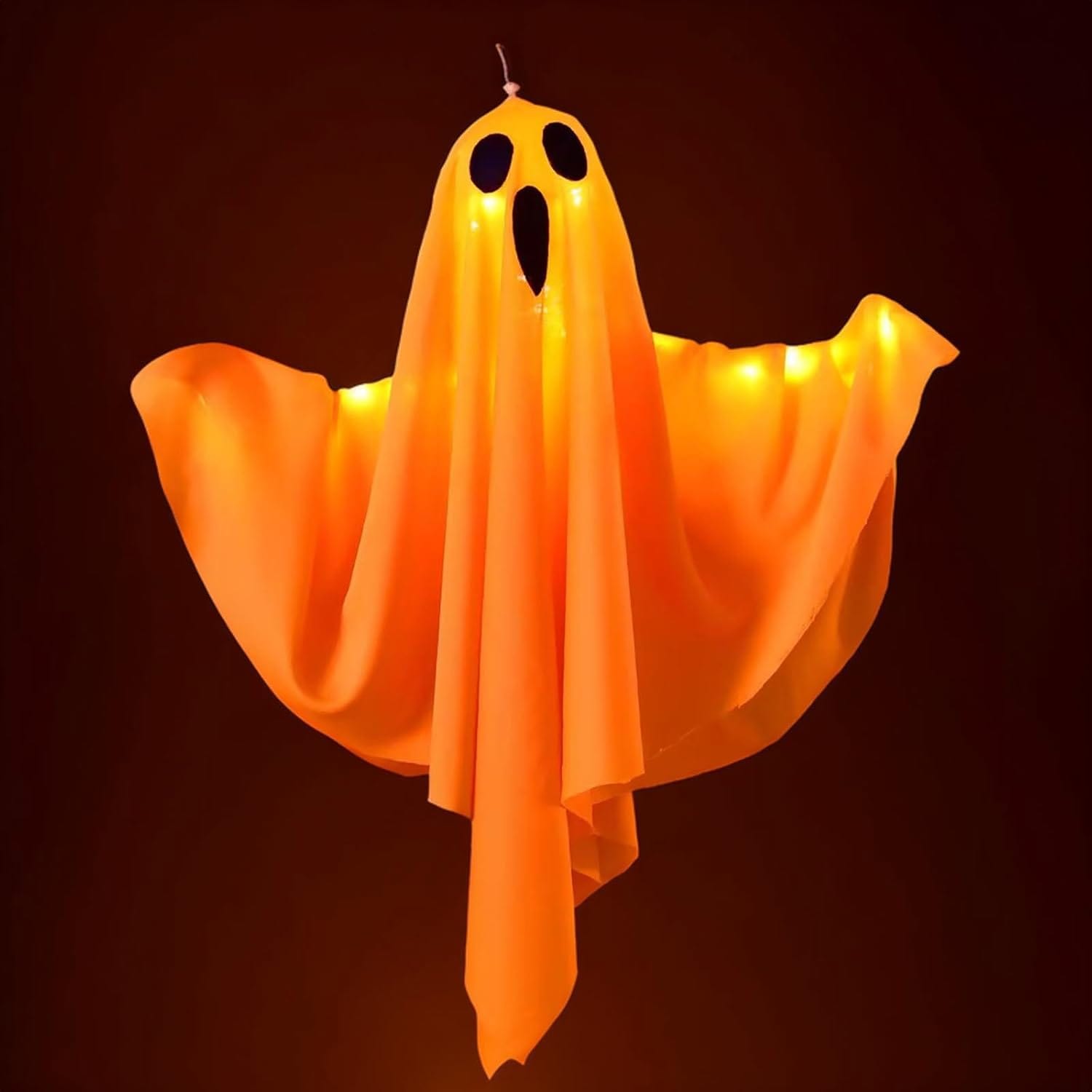 Pavoco Saisonale Dekorationen Orange Gruselige Stoffgeister für Halloween Deko hängend