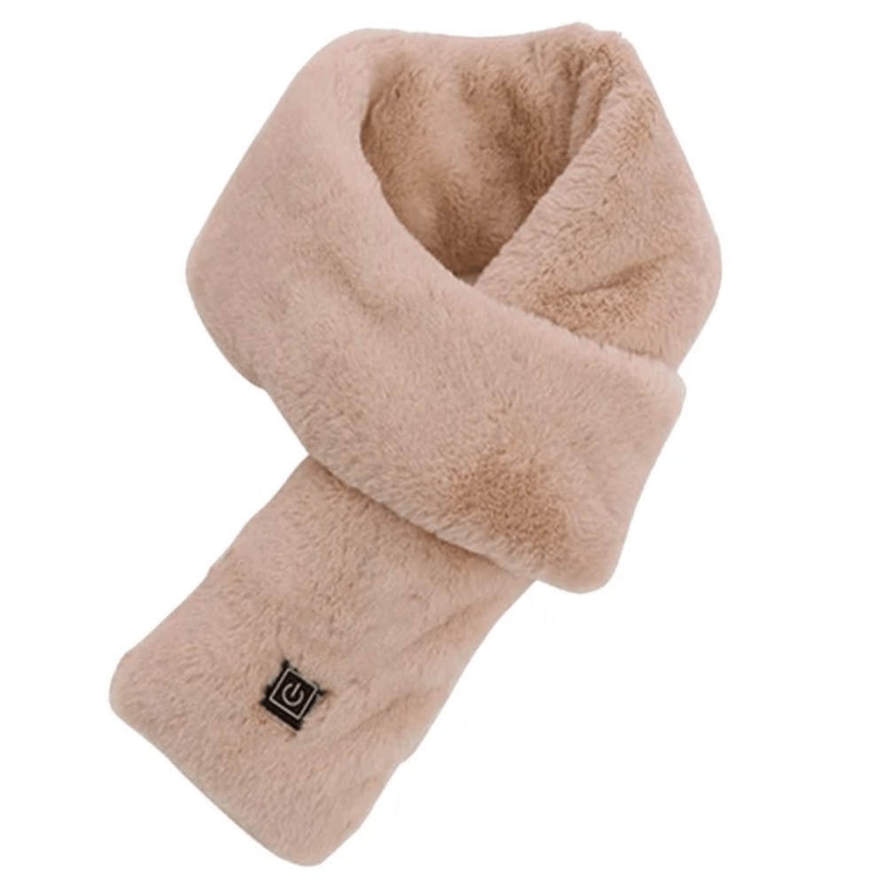 Pavoco Schals Beige Wärmender Kunstfell Schal für Damen stilvoll USB beheizt Winter elegant
