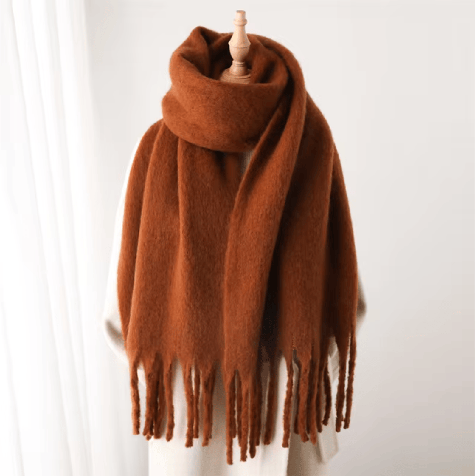 Pavoco Schals & Tücher Braun Eleganter Winterschal für Damen warm aus Pashmina vielseitig für Winter