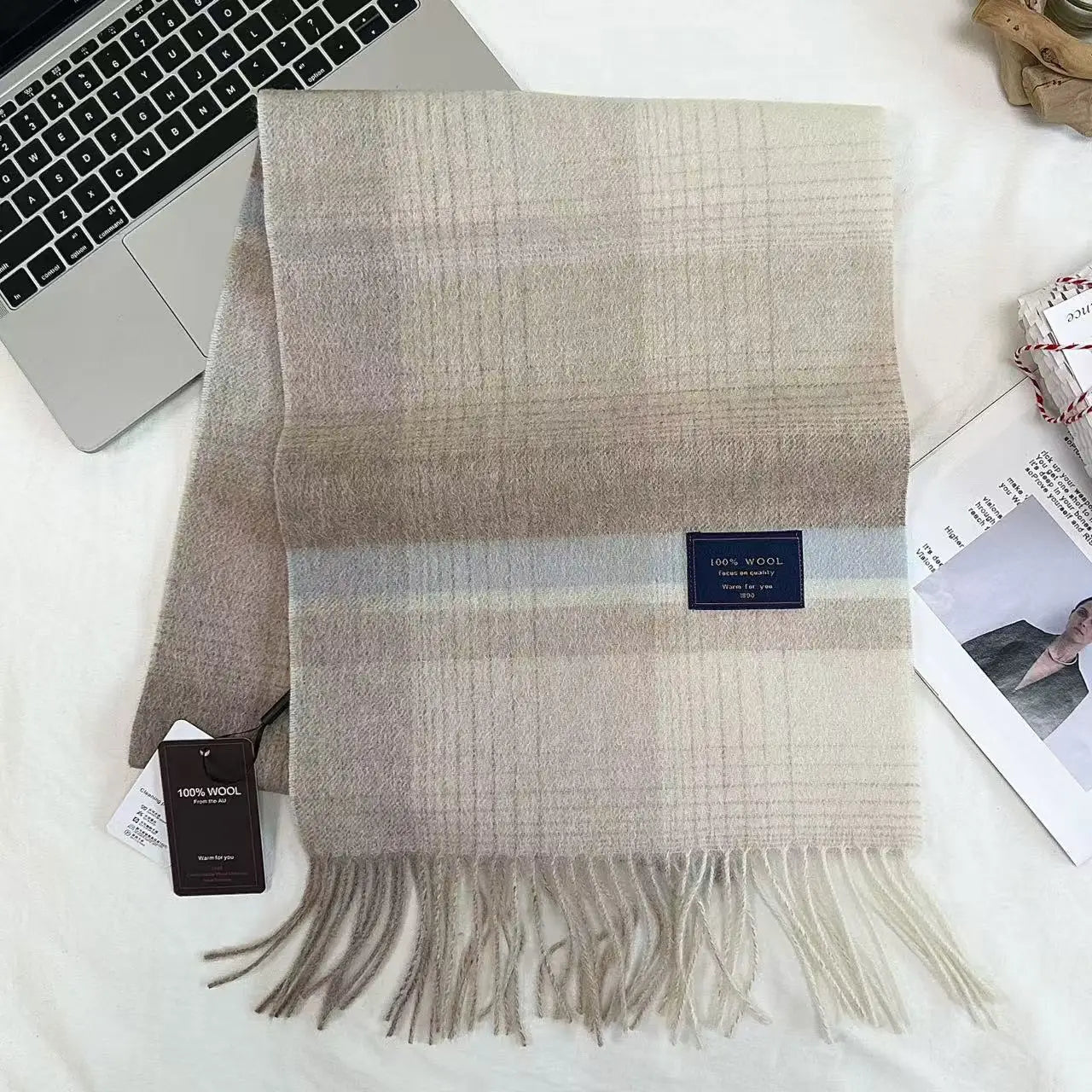 Pavoco Schals & Tücher Eleganter Wollschal für Unisex warm vielseitig Winter aus 100 % Wolle