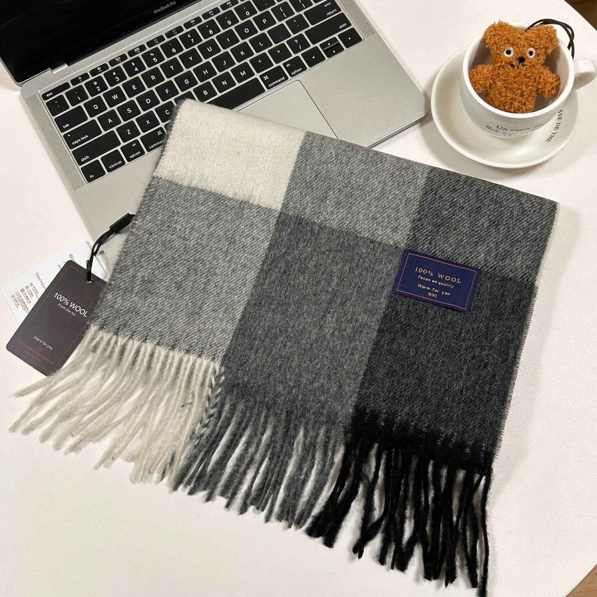 Pavoco Schals & Tücher Eleganter Wollschal für Unisex warm vielseitig Winter aus 100 % Wolle