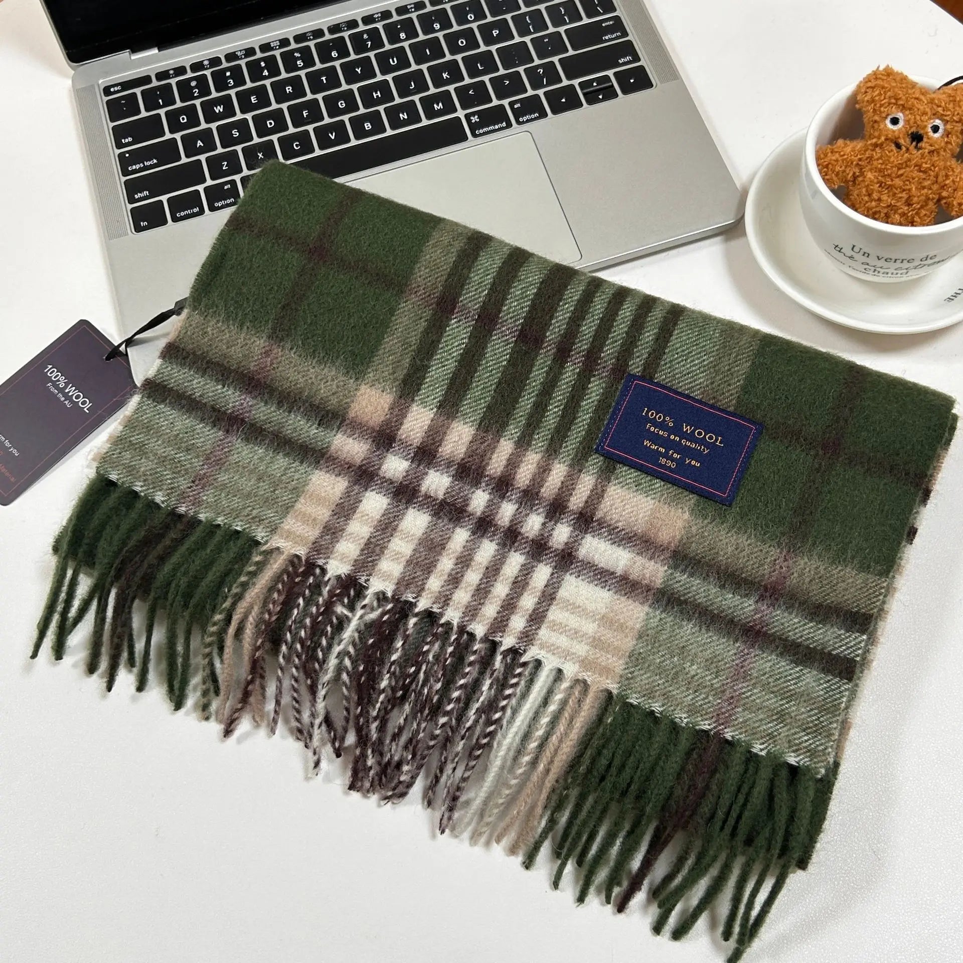 Pavoco Schals & Tücher Eleganter Wollschal für Unisex warm vielseitig Winter aus 100 % Wolle