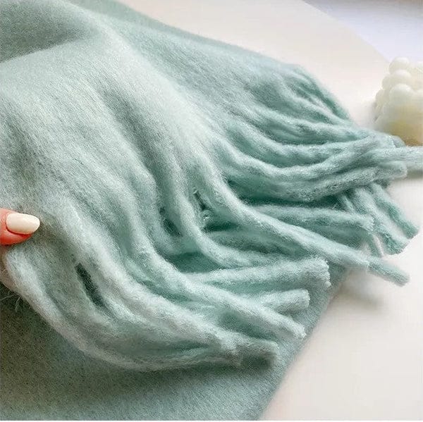 Pavoco Schals & Tücher Hellgrün Weicher Kaschmirschal für Damen lang stilvoll warm Winter 240 cm