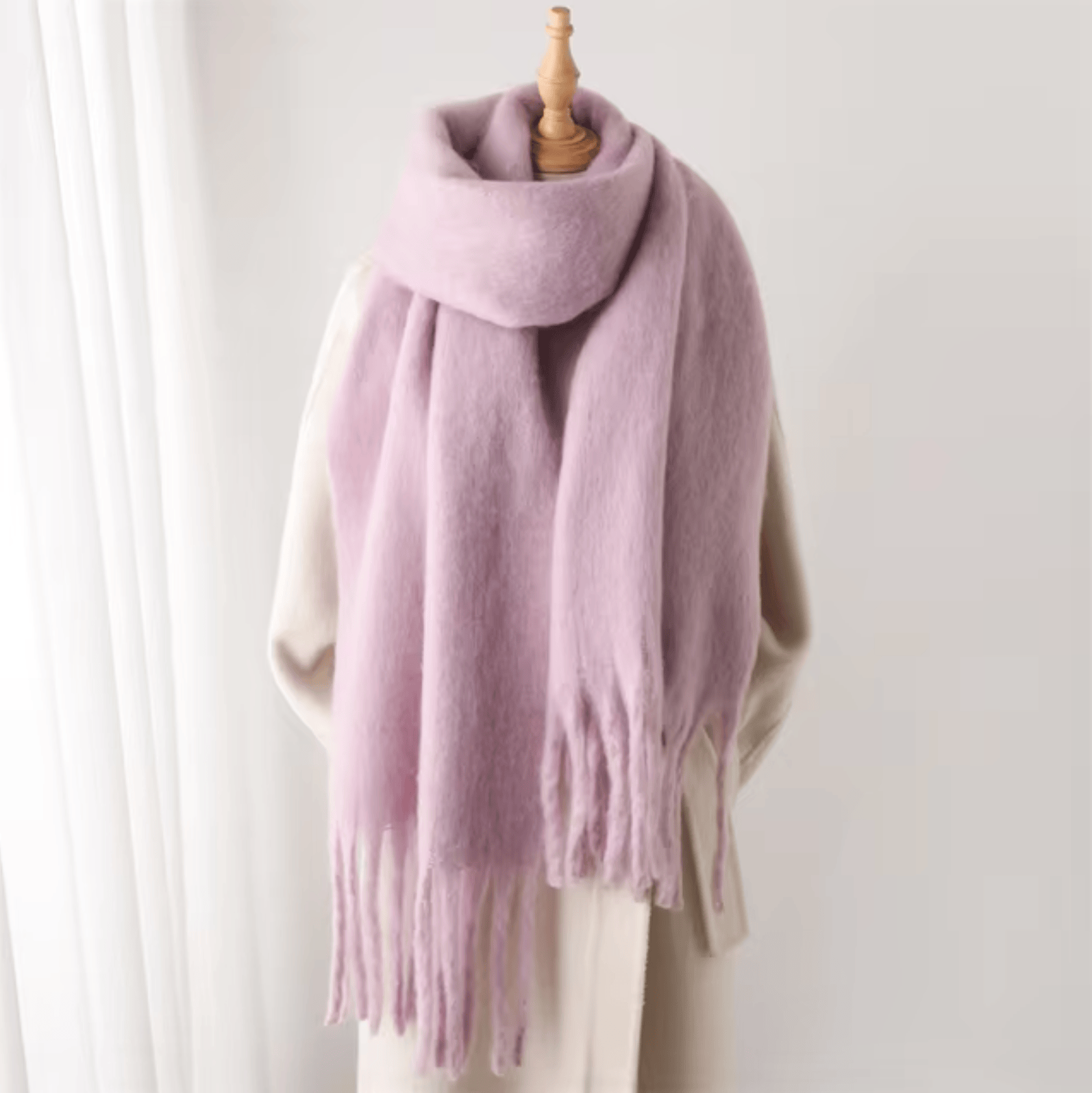Pavoco Schals & Tücher Lavendel Eleganter Winterschal für Damen warm aus Pashmina vielseitig für Winter