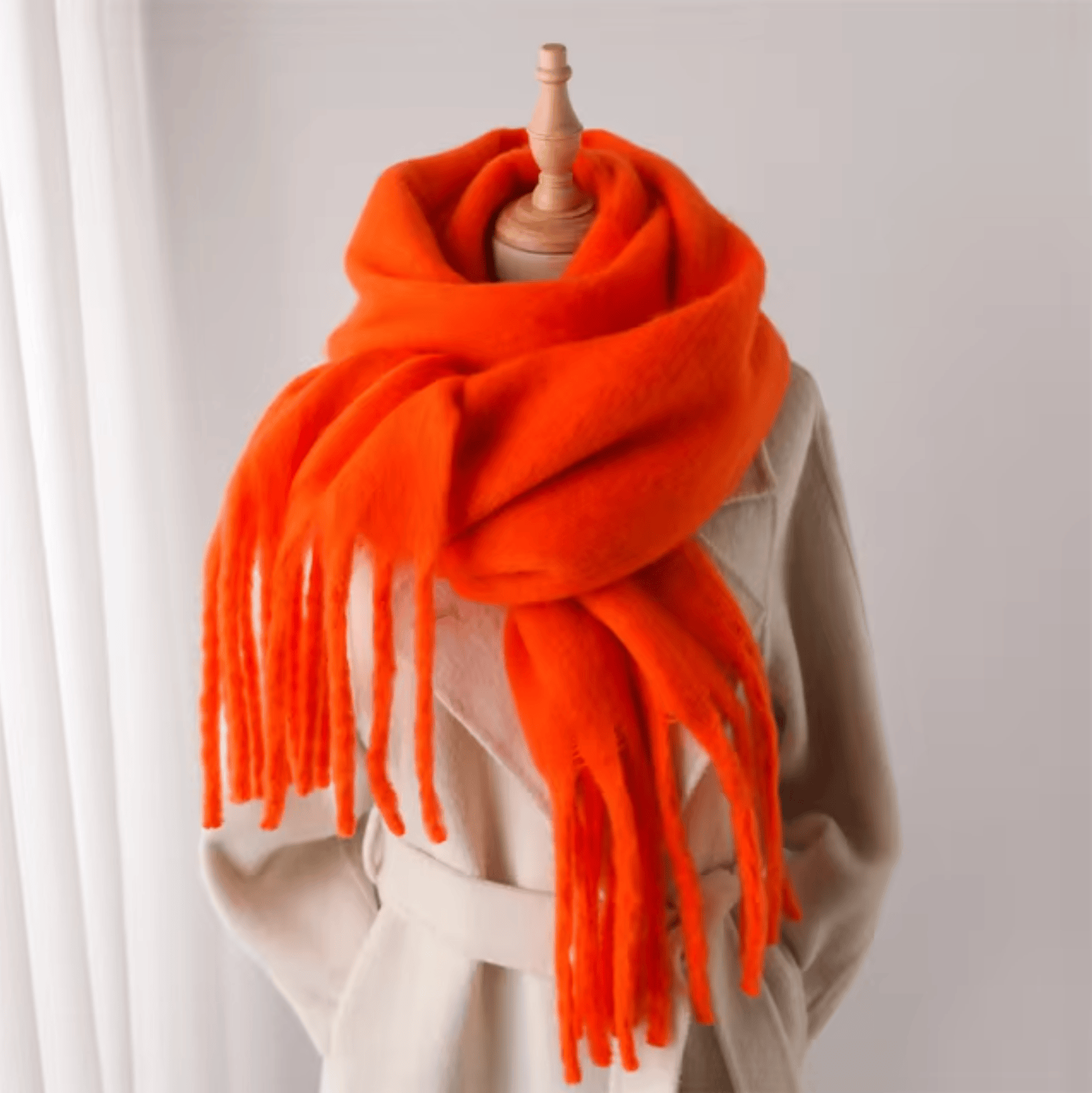 Pavoco Schals & Tücher Orange Eleganter Winterschal für Damen warm aus Pashmina vielseitig für Winter