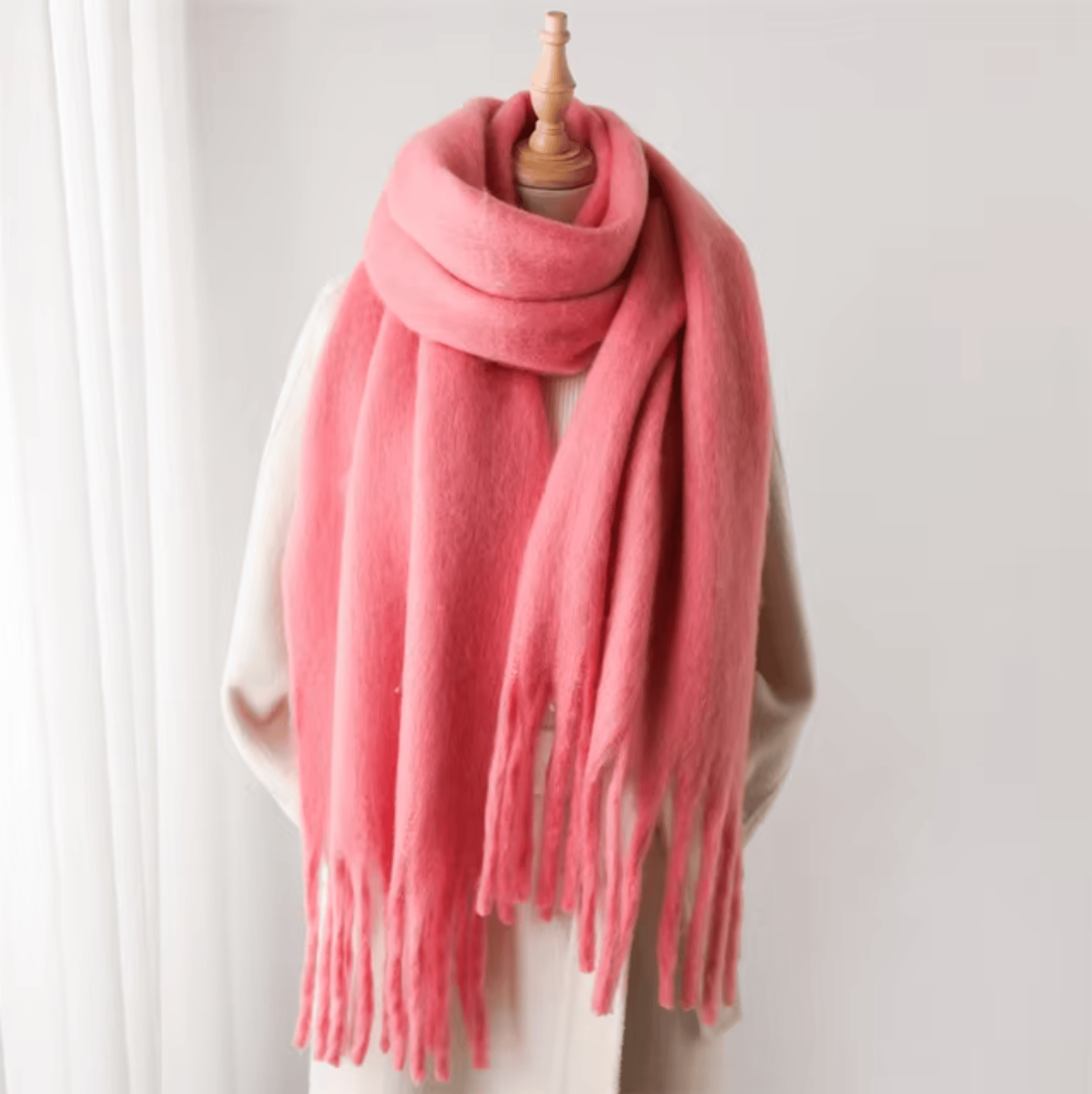 Pavoco Schals & Tücher Rosa Eleganter Winterschal für Damen warm aus Pashmina vielseitig für Winter