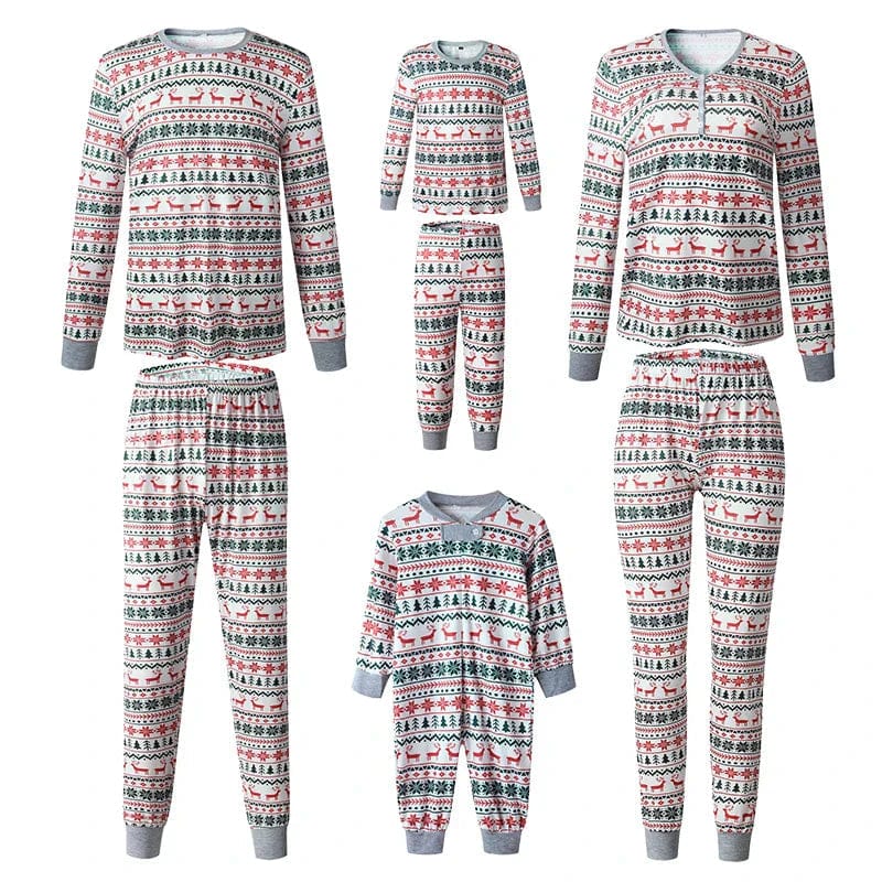 Pavoco Schlafanzüge Kuschelige Familienpyjamas für Unisex weich festlich Weihnachtsdesign