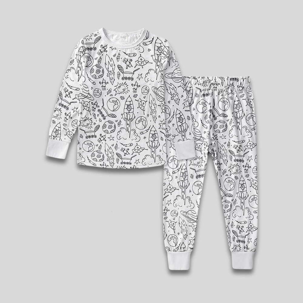 Pavoco Schlafanzüge Rakete / 3T Gemütliches Weihnachts-Pyjama-Set für Kinder langarm weich zweiteilig festlich