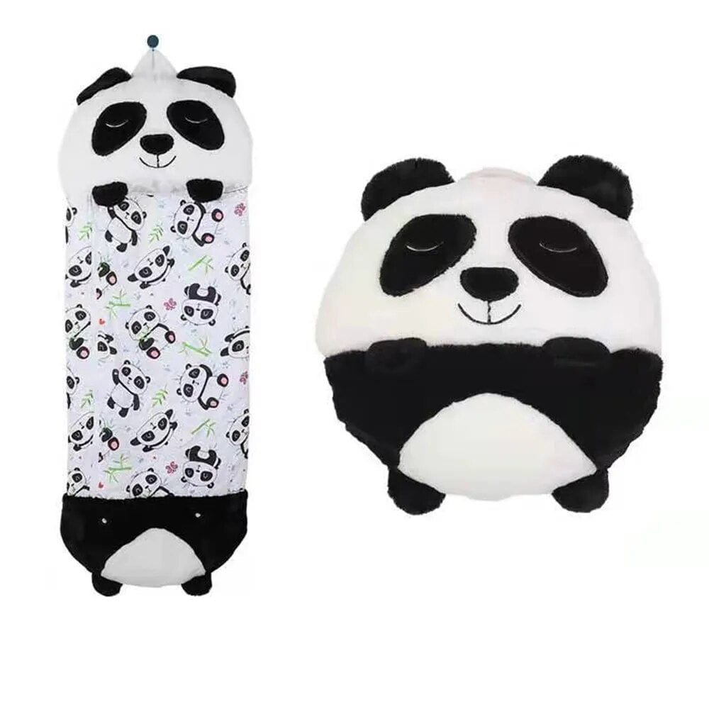 Pavoco Schlafsäcke Panda / 135x50cm Kuschelweicher Kinderschlafsack für Kinder tragbar mit Umarmungskissen Plüsch