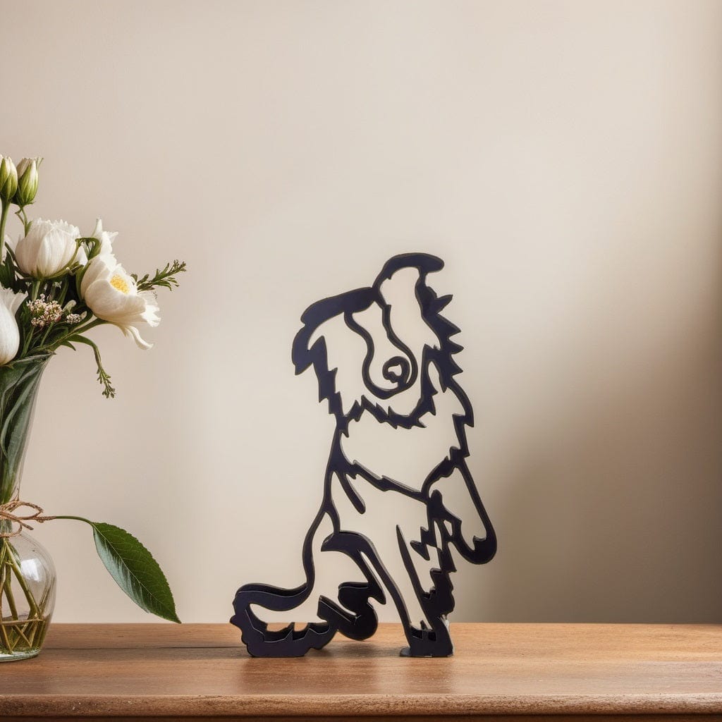 Pavoco Skulpturen Australian Shepherd Moderne Hundeskulptur für Kunstliebhaber minimalistisch hochwertig langlebig