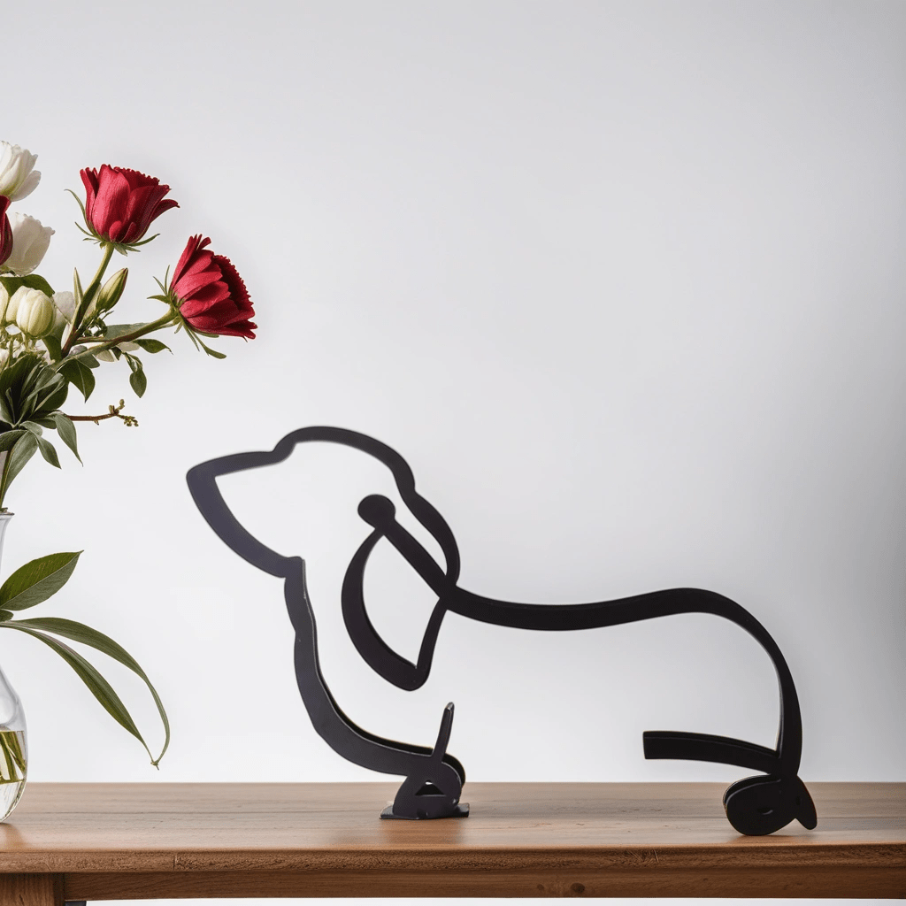 Pavoco Skulpturen Basset Hound Moderne Hundeskulptur für Kunstliebhaber minimalistisch hochwertig langlebig
