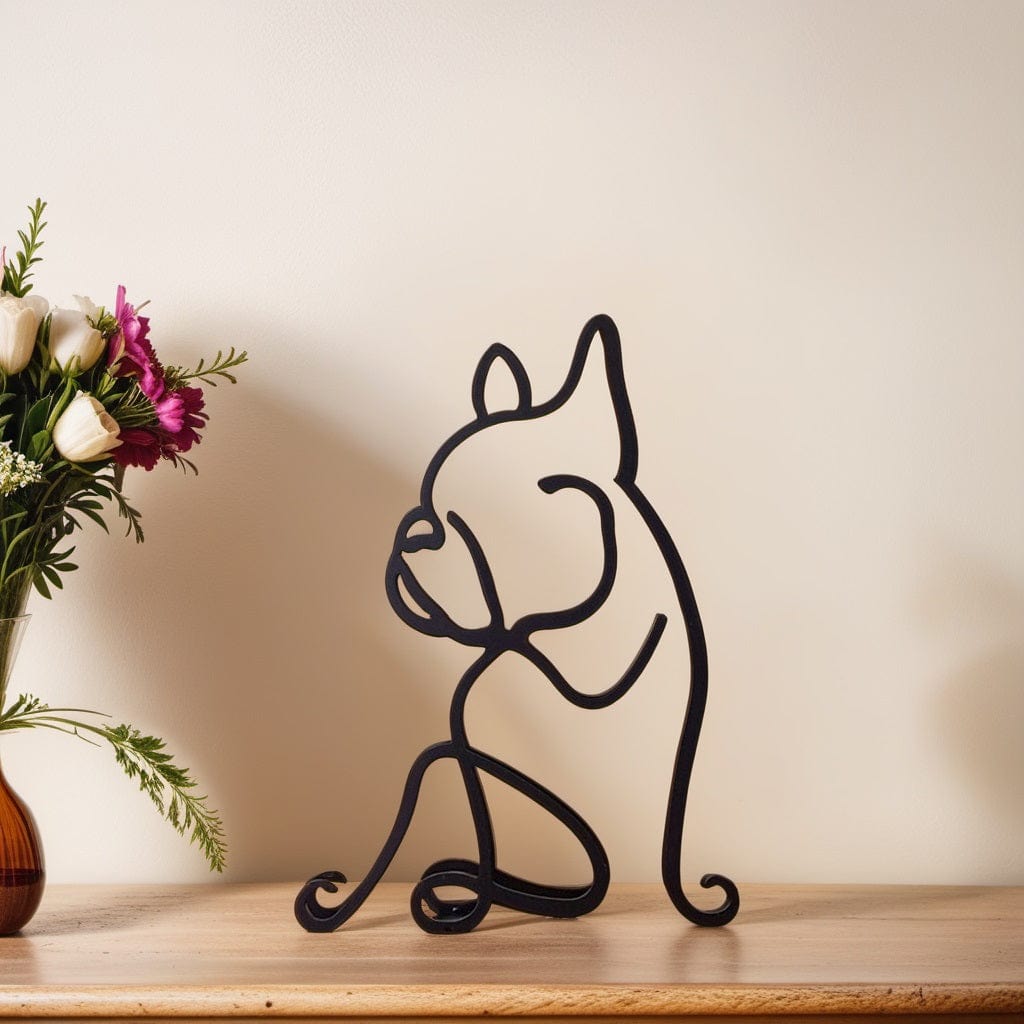 Pavoco Skulpturen Bull Dog Moderne Hundeskulptur für Kunstliebhaber minimalistisch hochwertig langlebig