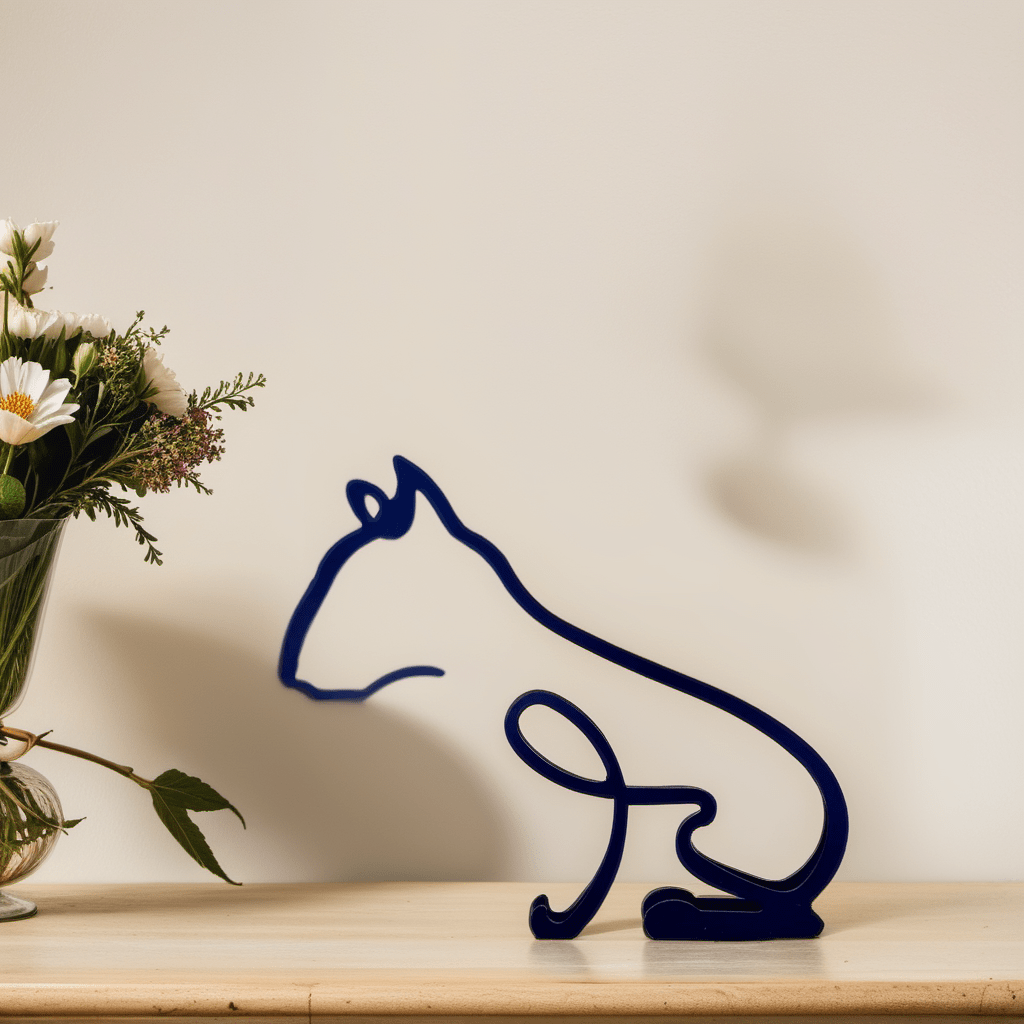 Pavoco Skulpturen Bull Terrier Moderne Hundeskulptur für Kunstliebhaber minimalistisch hochwertig langlebig
