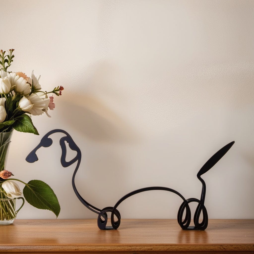 Pavoco Skulpturen Dackel Moderne Hundeskulptur für Kunstliebhaber minimalistisch hochwertig langlebig