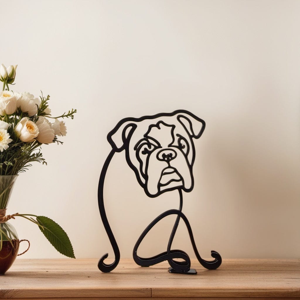 Pavoco Skulpturen Englischer Bulldog Moderne Hundeskulptur für Kunstliebhaber minimalistisch hochwertig langlebig