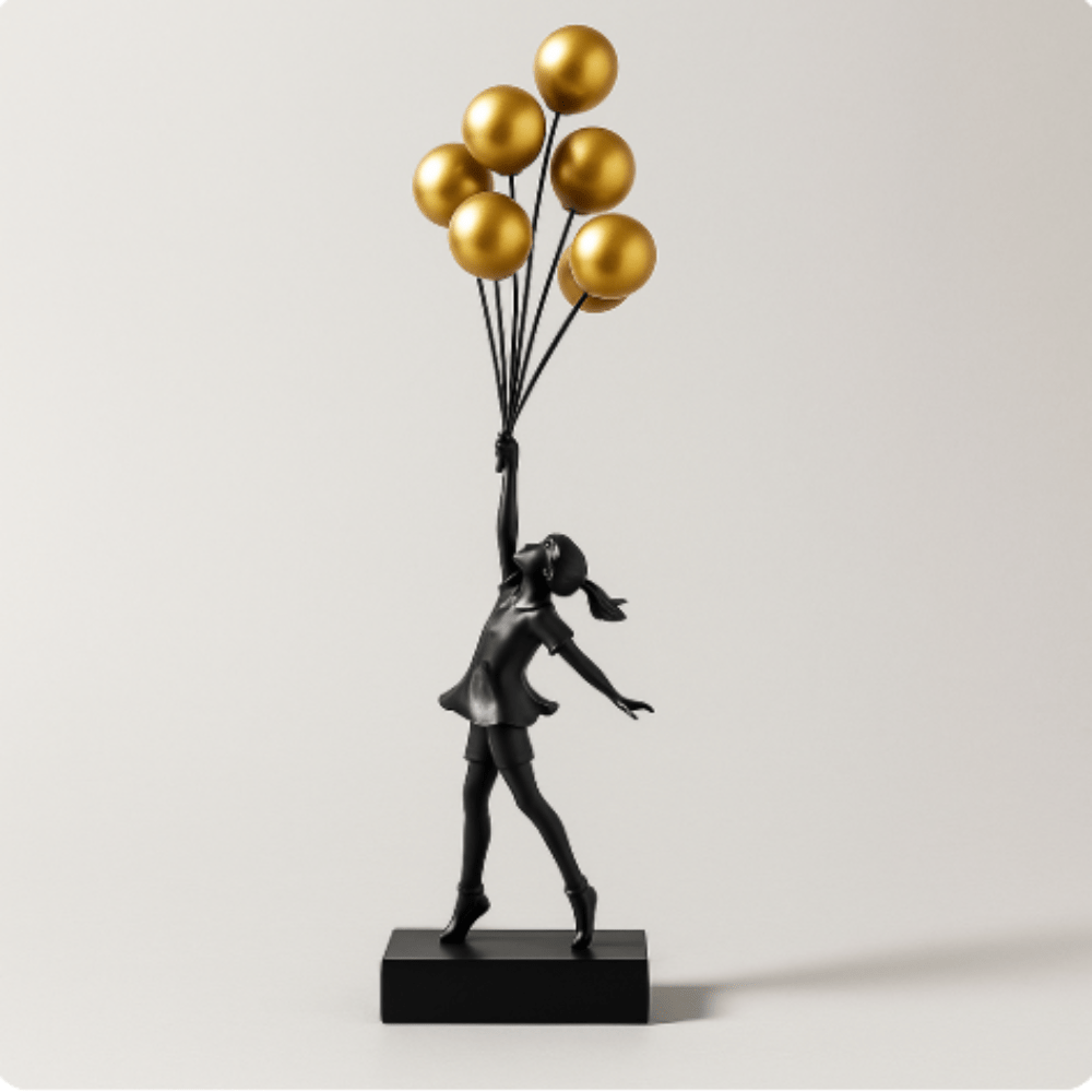 Pavoco Skulpturen Gold/Schwarz Elegante Skulptur für Kunstliebhaber modern emotional symbolisch