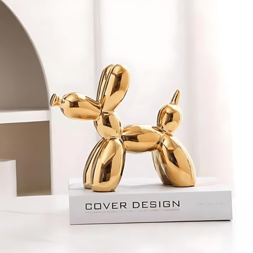Pavoco Skulpturen Gold Verspielte Keramikfigur für Zuhause modern bunt dekorativ