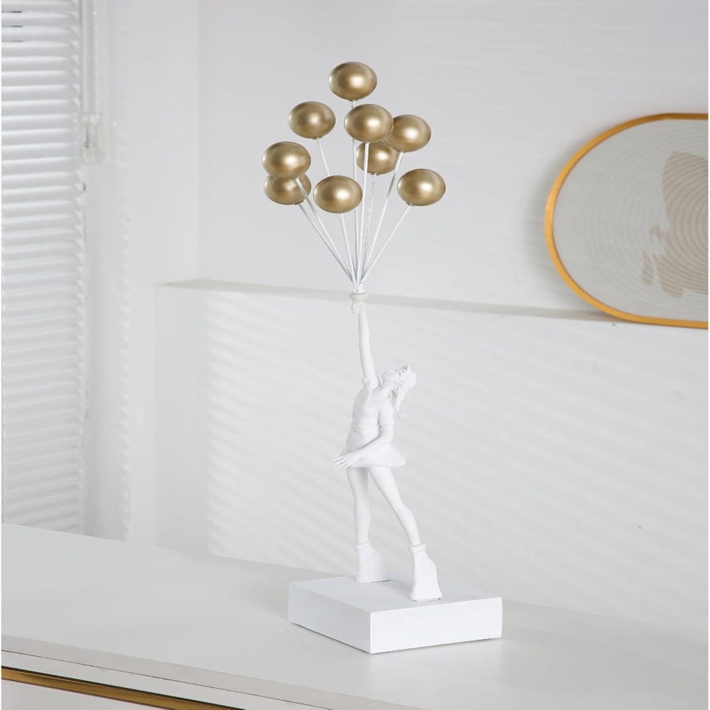 Pavoco Skulpturen Gold/Weiß Elegante Skulptur für Kunstliebhaber modern emotional symbolisch