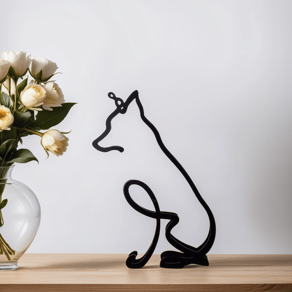 Pavoco Skulpturen Moderne Hundeskulptur für Kunstliebhaber minimalistisch hochwertig langlebig