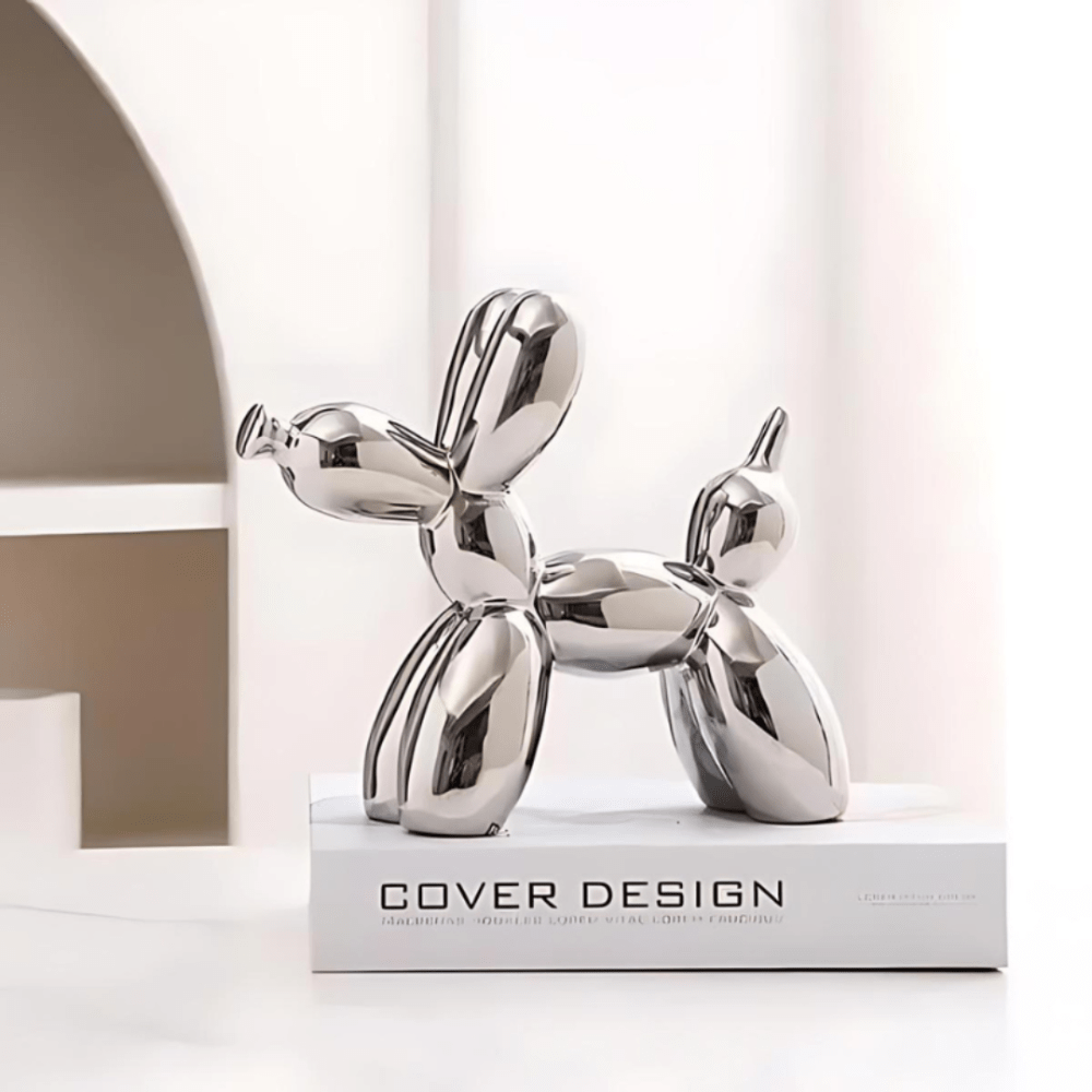 Pavoco Skulpturen Silber Verspielte Keramikfigur für Zuhause modern bunt dekorativ