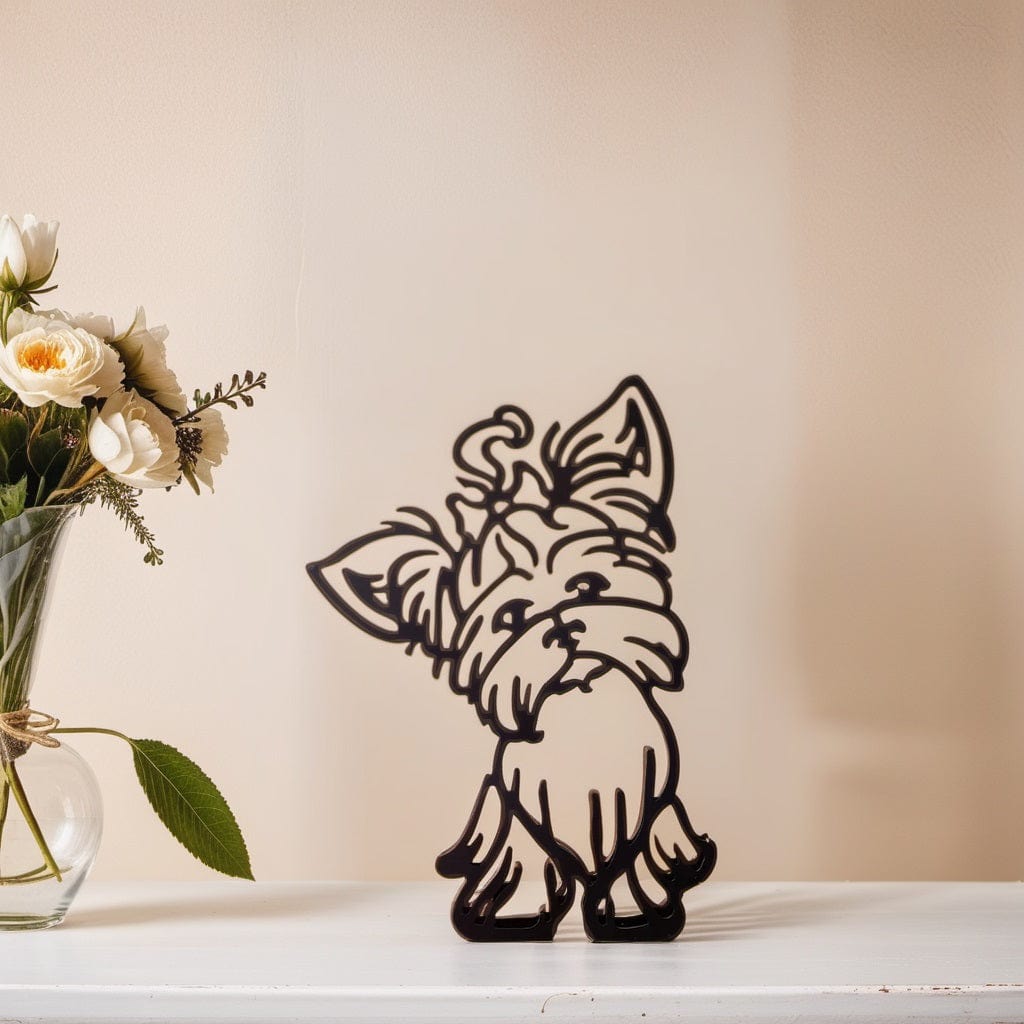 Pavoco Skulpturen Yorkshire Terrier Moderne Hundeskulptur für Kunstliebhaber minimalistisch hochwertig langlebig