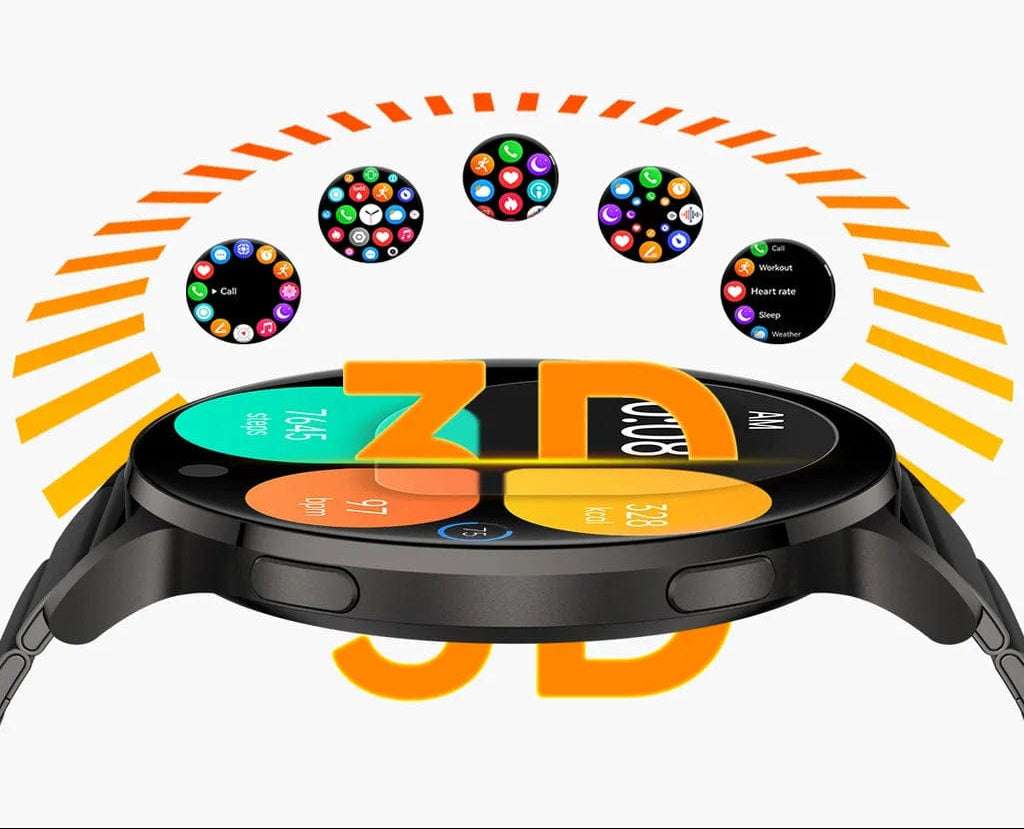 Pavoco Smartwatches Elegante Smartwatch für Unisex mit AMOLED-Display Fitness-Tracking Telefonie