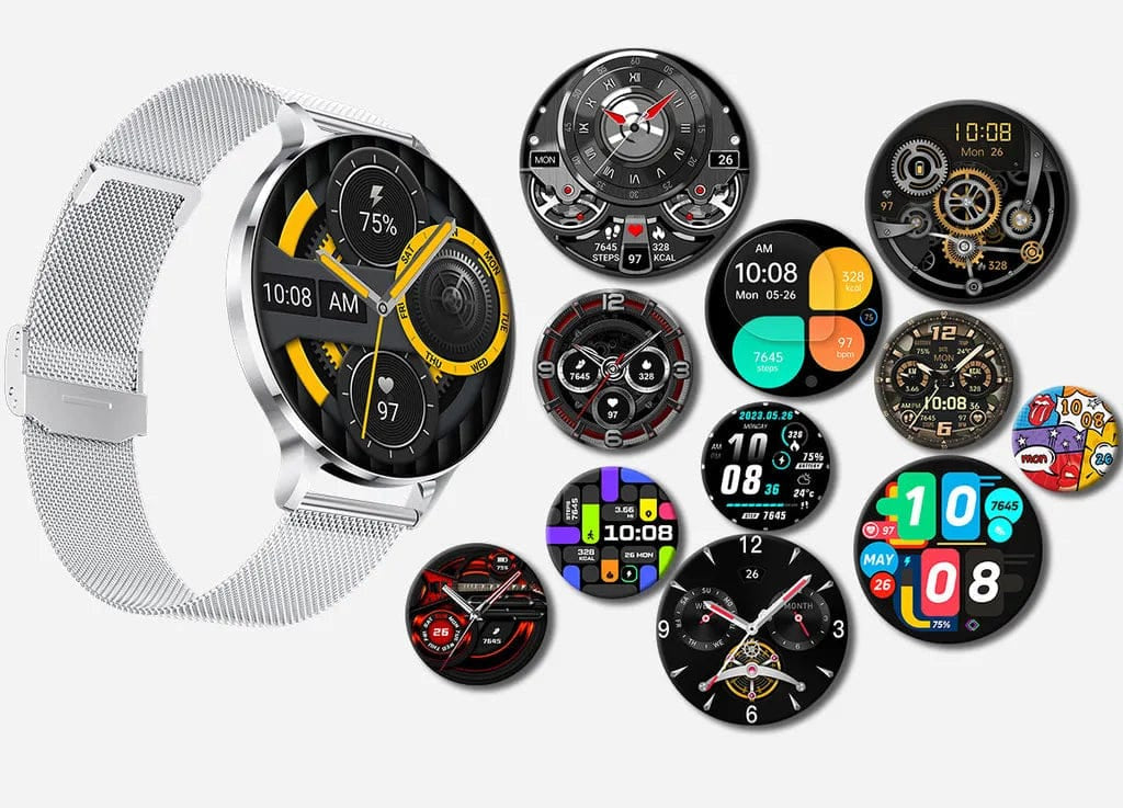 Pavoco Smartwatches Elegante Smartwatch für Unisex mit AMOLED-Display Fitness-Tracking Telefonie