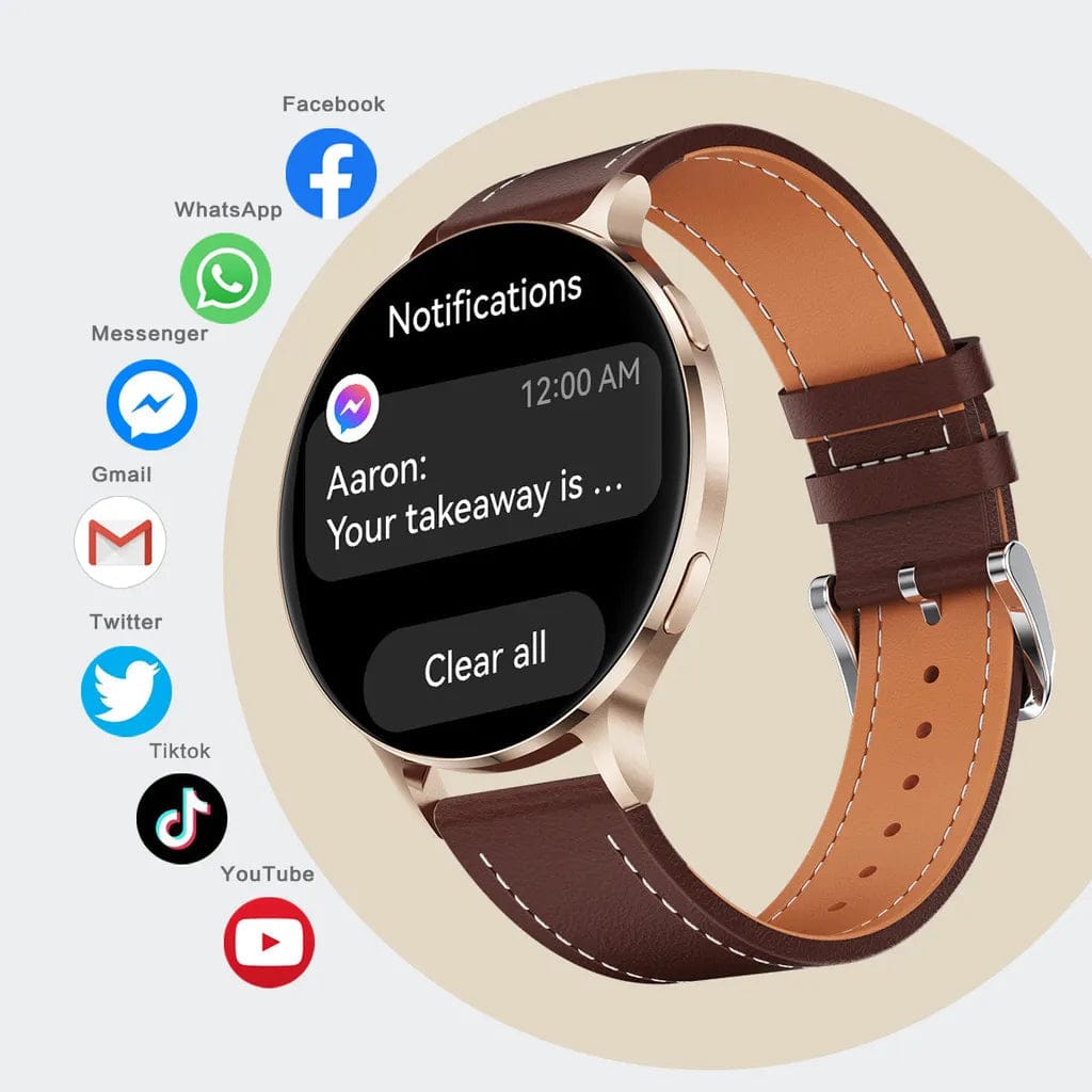 Pavoco Smartwatches Elegante Smartwatch für Unisex mit AMOLED-Display Fitness-Tracking Telefonie