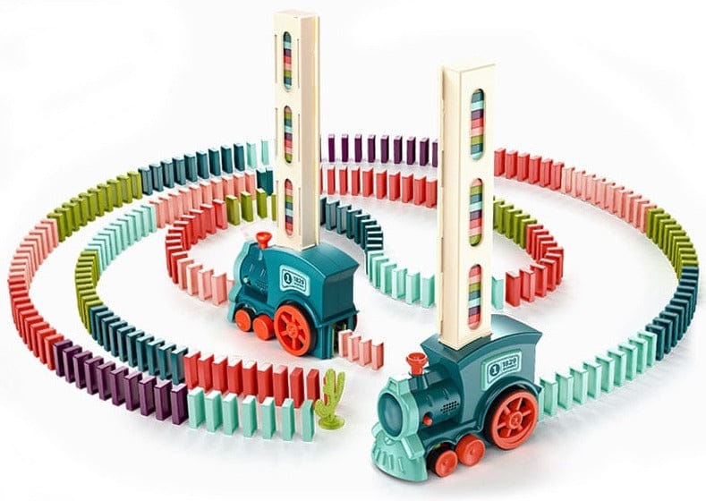 Pavoco Spielzeug & Spiele 63 Stück blau Kreatives Dominospielzeug für Kinder mit elektrischem Zug 63 bis 303 Steine fördern Feinmotorik