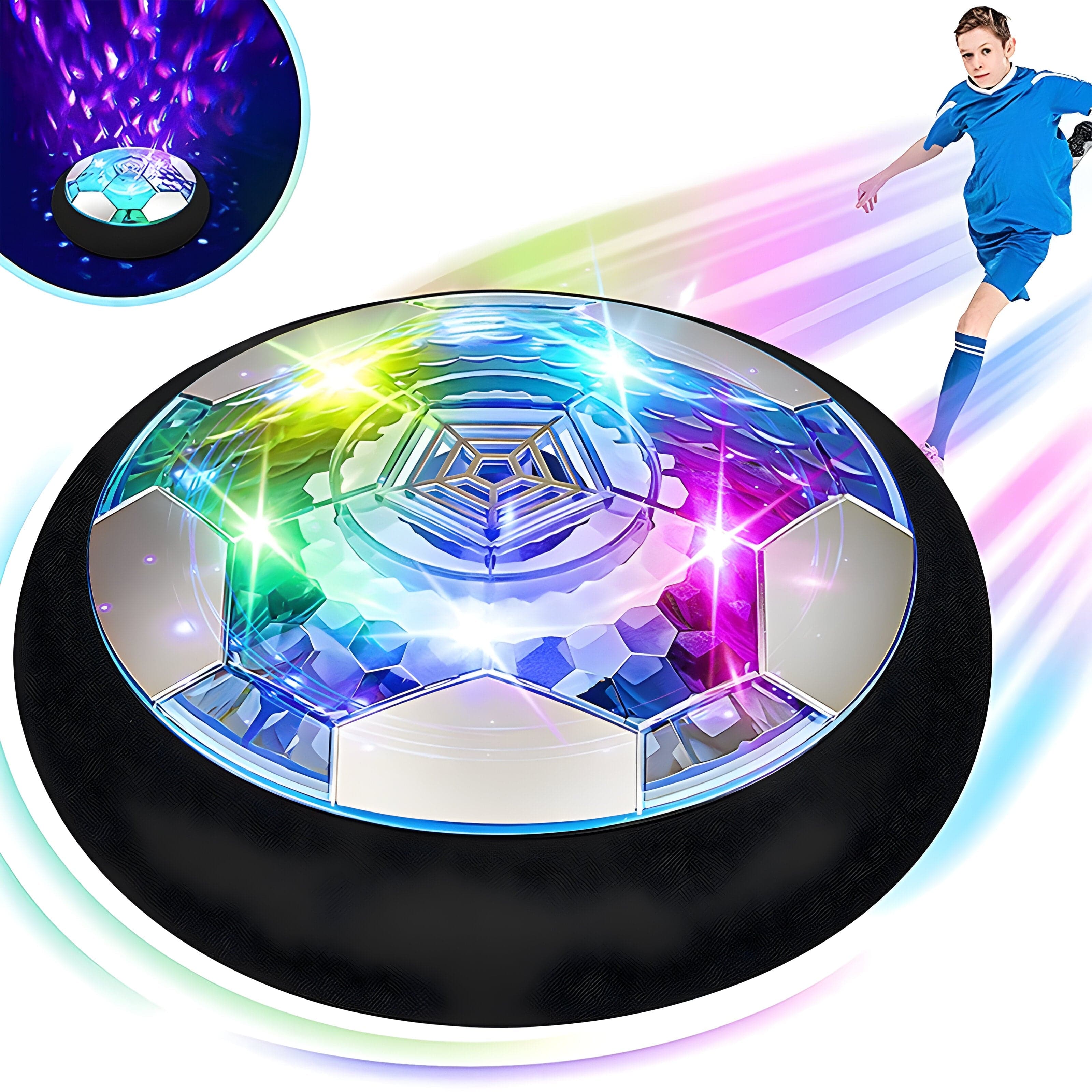 Pavoco Spielzeug & Spiele Einzelner Ball Innovativer Hoverball für Kinder Indoor mit LED Licht Möbel schonend Spaß