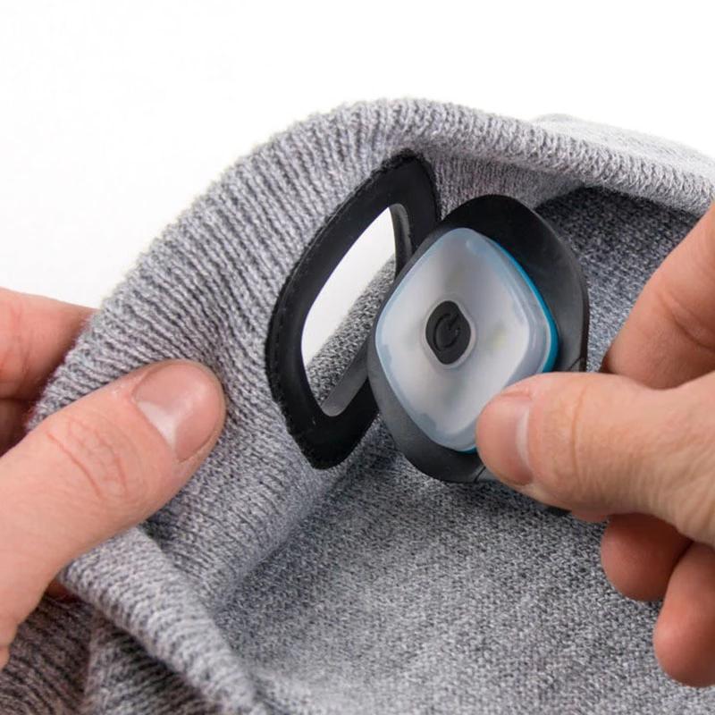 Pavoco Stirnlampen Hüte Bequeme LED Stirnlampenmütze für Unisex warm atmungsaktiv wiederaufladbar Winter