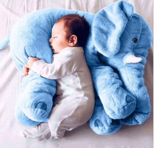 Pavoco Stofftiere & Plüschspielzeug Blau / Extra Groß 60CM Kuscheliges Elefanten Kissen für Kinder 100% Baumwolle weich Spielzeug Geschenk